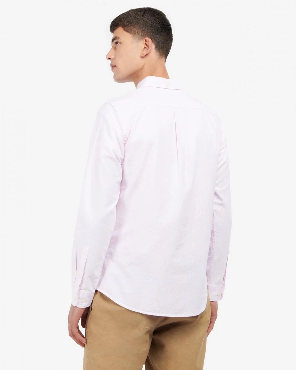 Barbour Striped Oxtown Long Sleeve Mens Tailored Shirt - Pink - Image 4