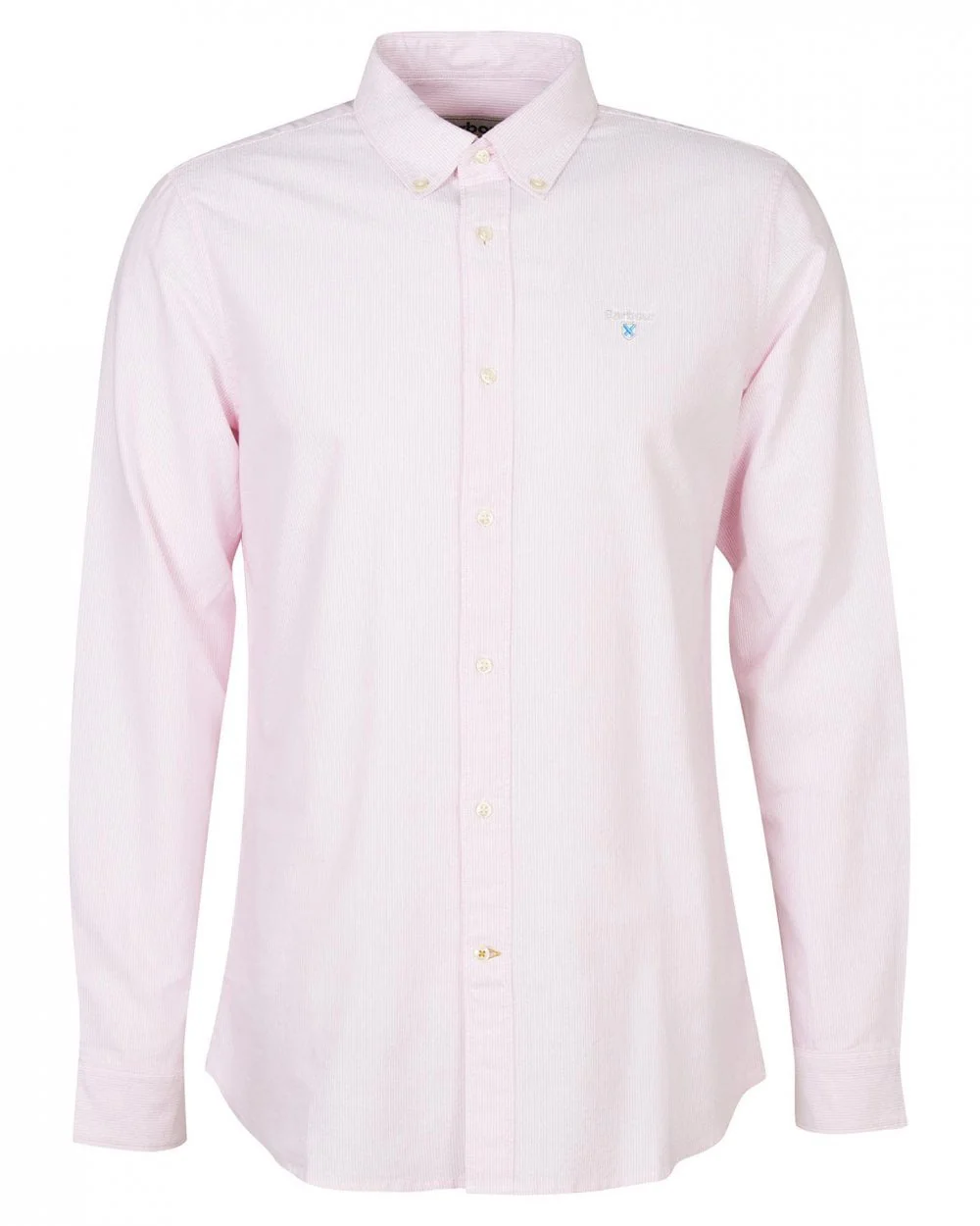 Barbour Striped Oxtown Long Sleeve Mens Tailored Shirt - Pink - Image 7