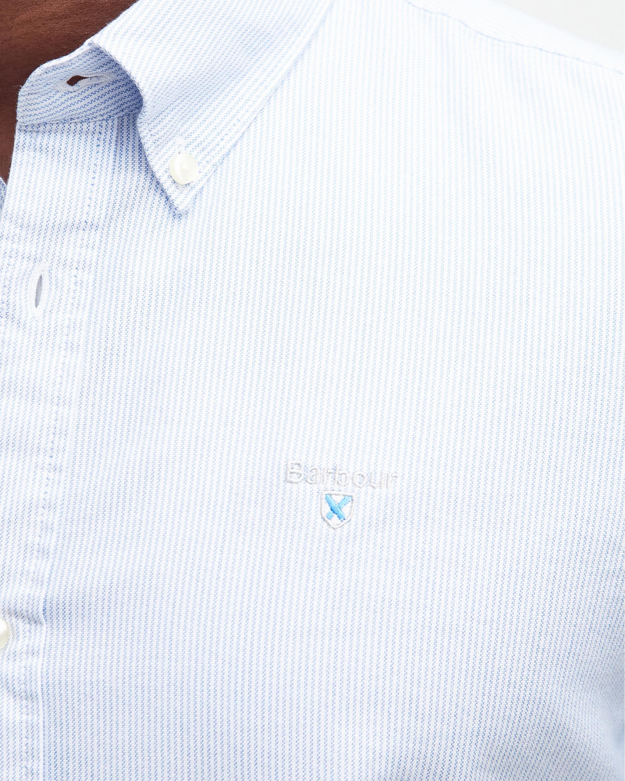 Barbour Striped Oxtown Mens Tailored Shirt - Sky Blue - Image 5