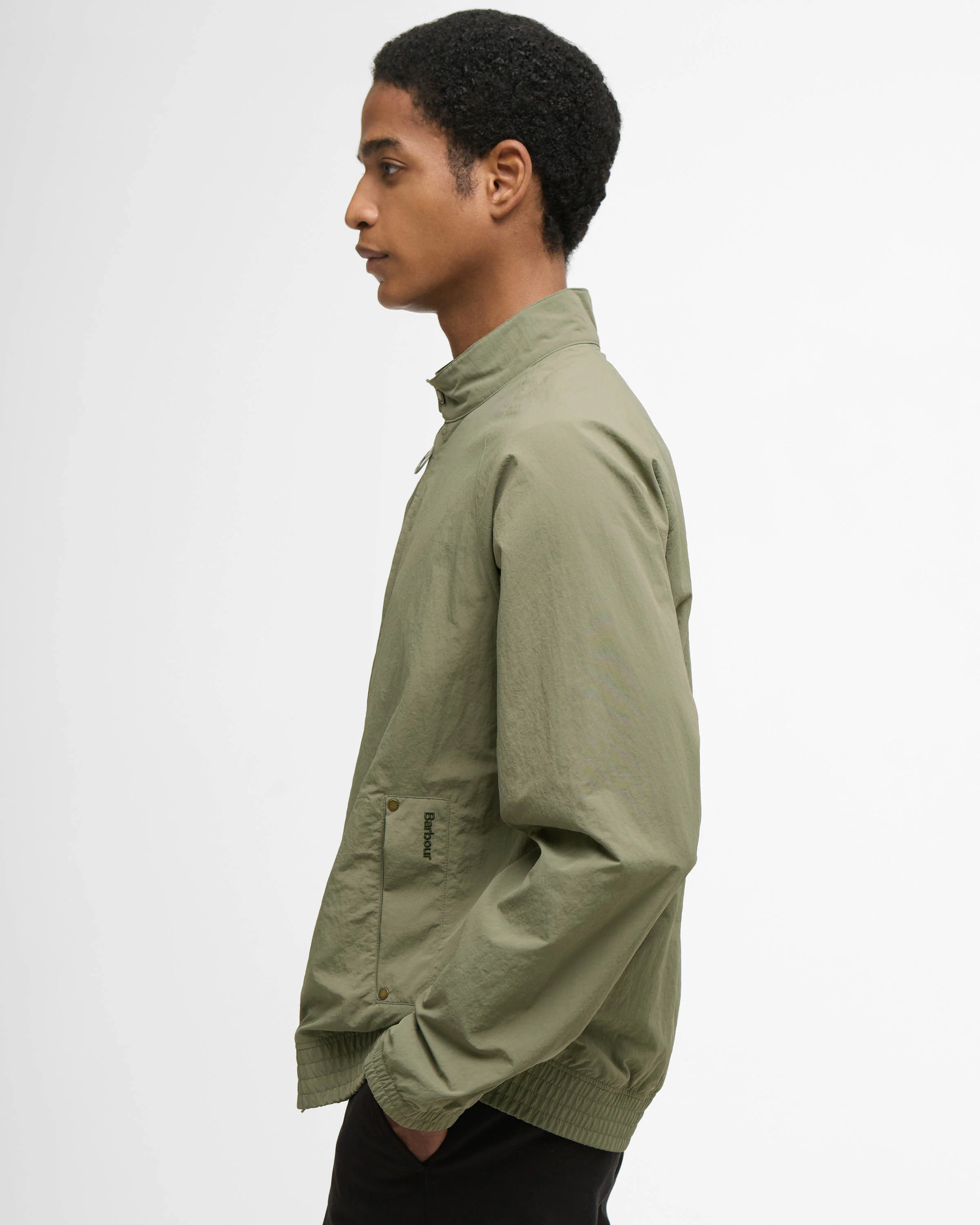 Barbour Sum Royston Mens Showerproof Jacket - Dusty Olive/Highland Loch - Image 3