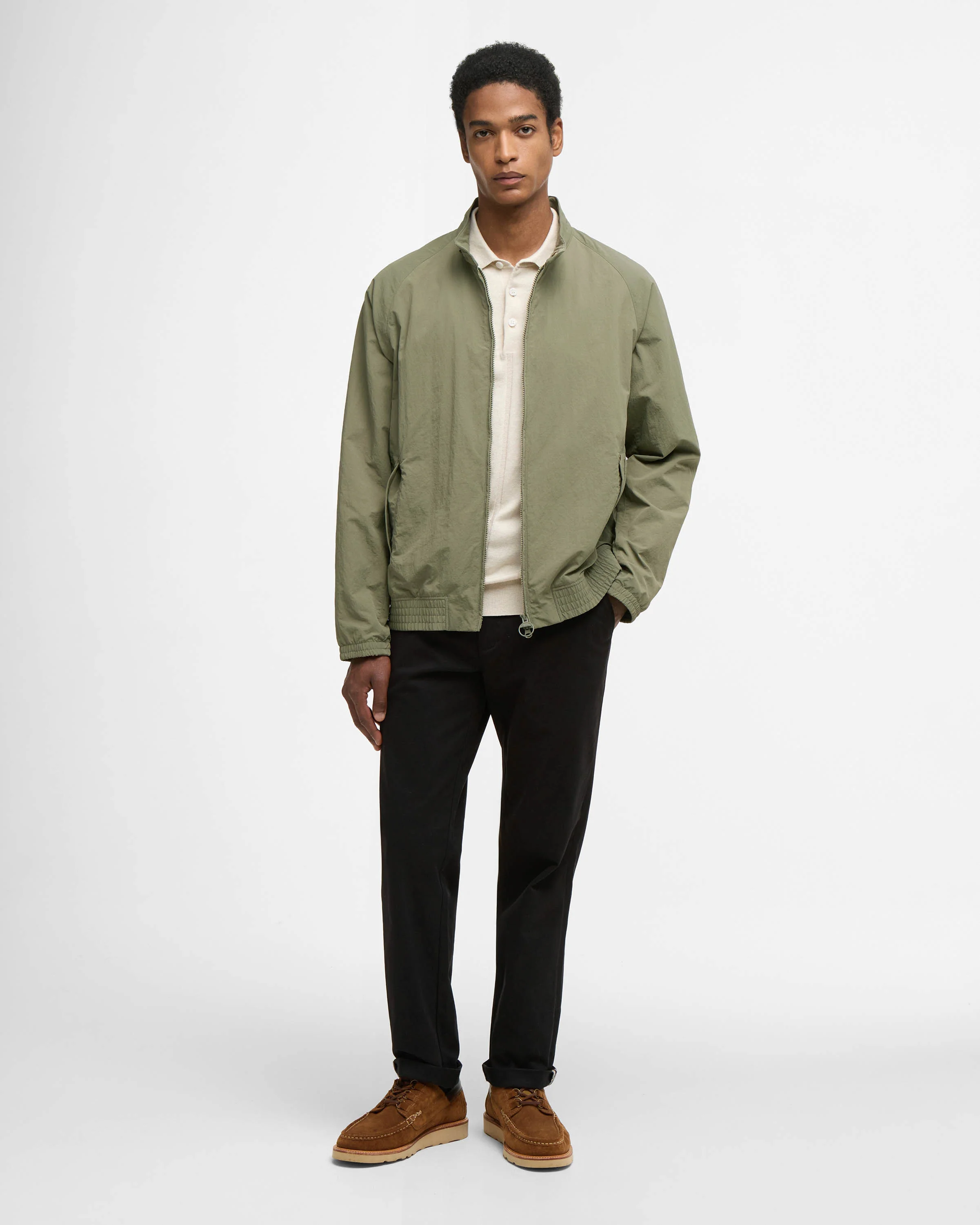 Barbour Sum Royston Mens Showerproof Jacket - Dusty Olive/Highland Loch - Image 4