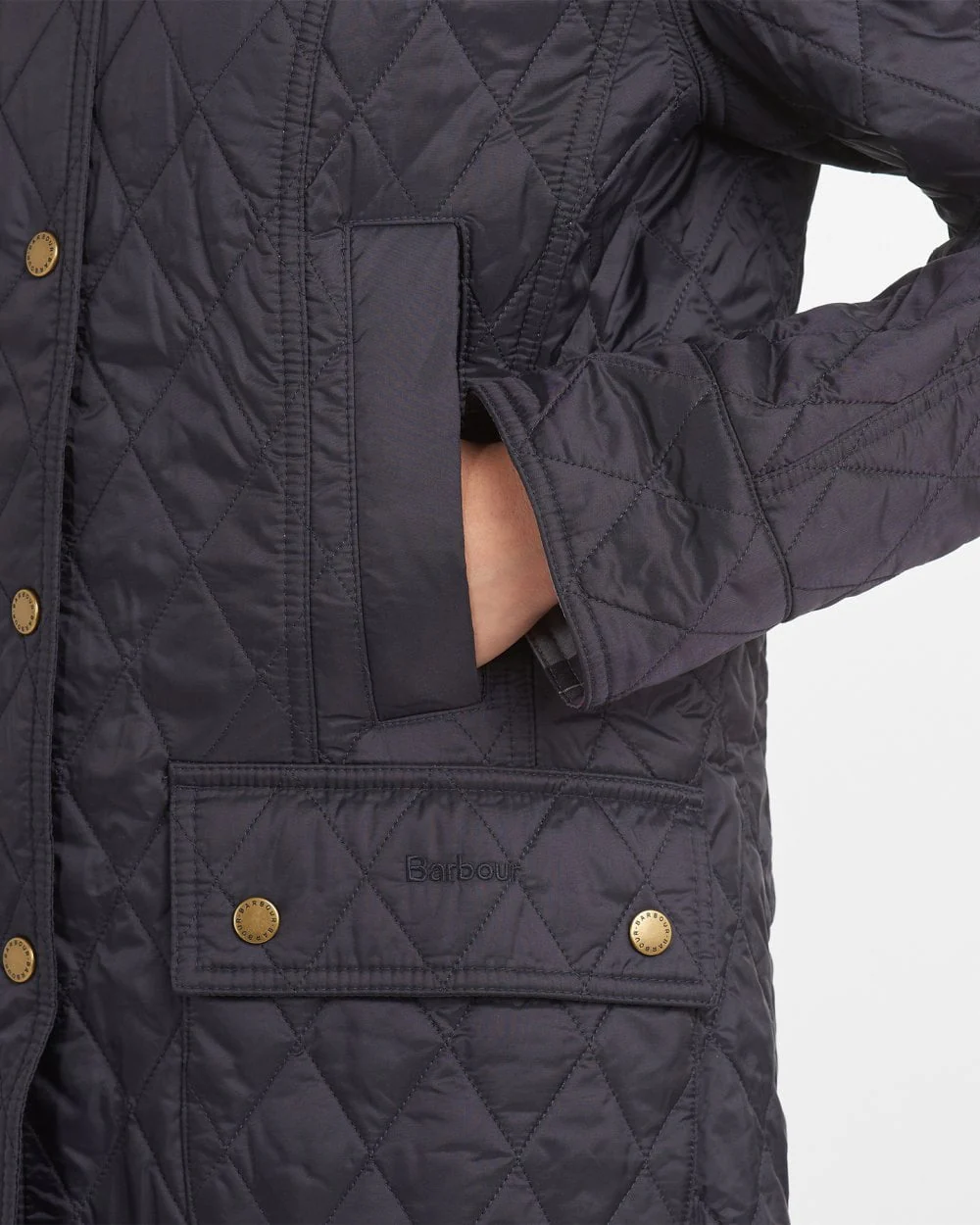 Barbour Summer Beadnell Womens Quilted Jacket - Navy - Image 4