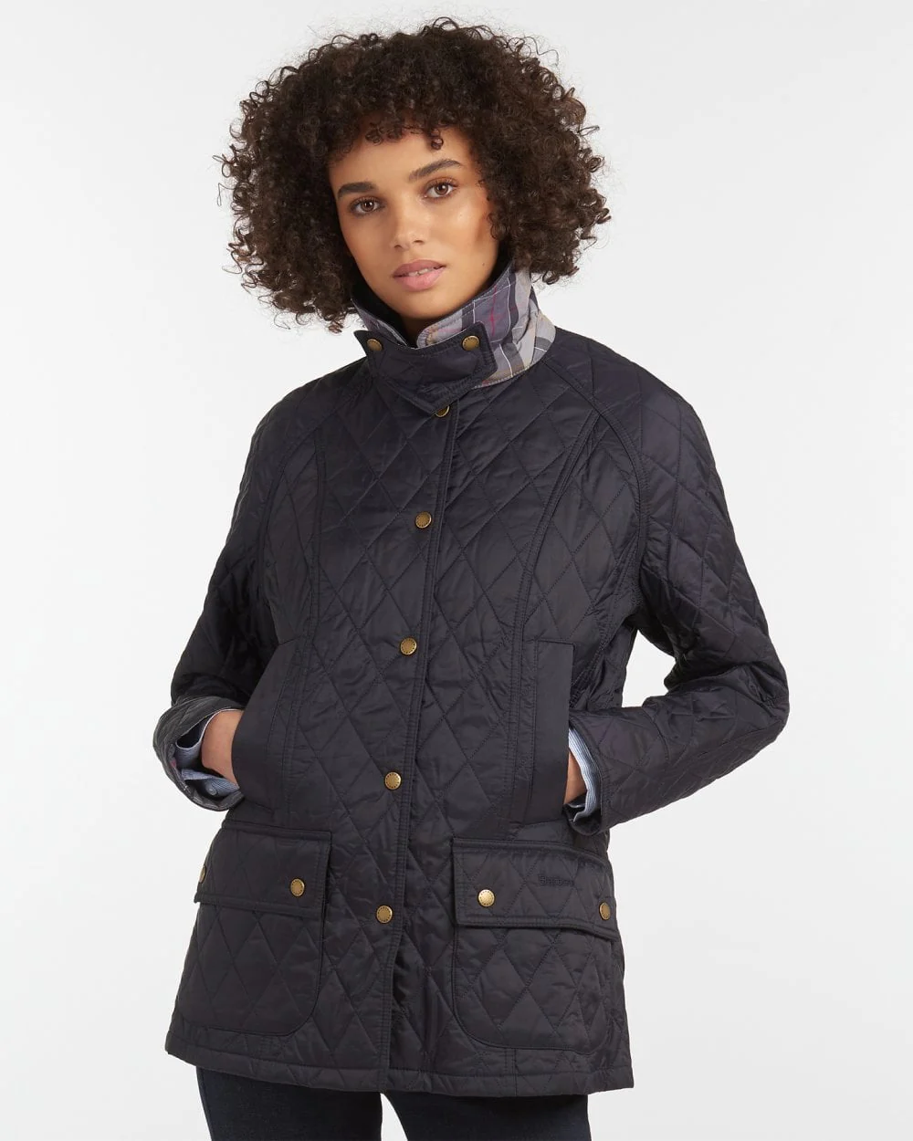 Barbour Summer Beadnell Womens Quilted Jacket - Navy - Image 5