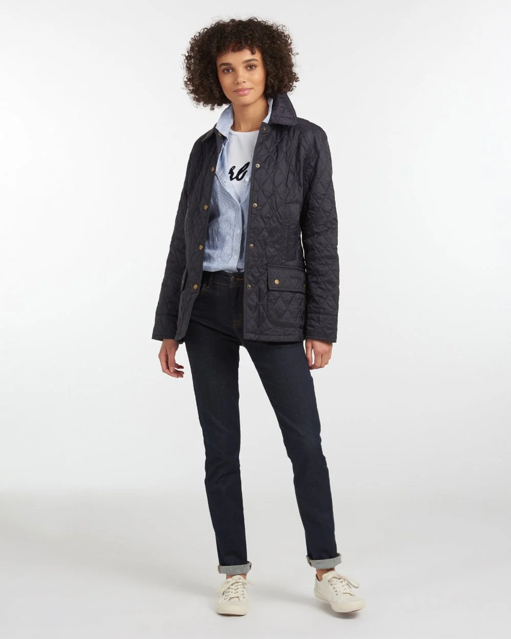Barbour Summer Beadnell Womens Quilted Jacket - Navy - Image 6