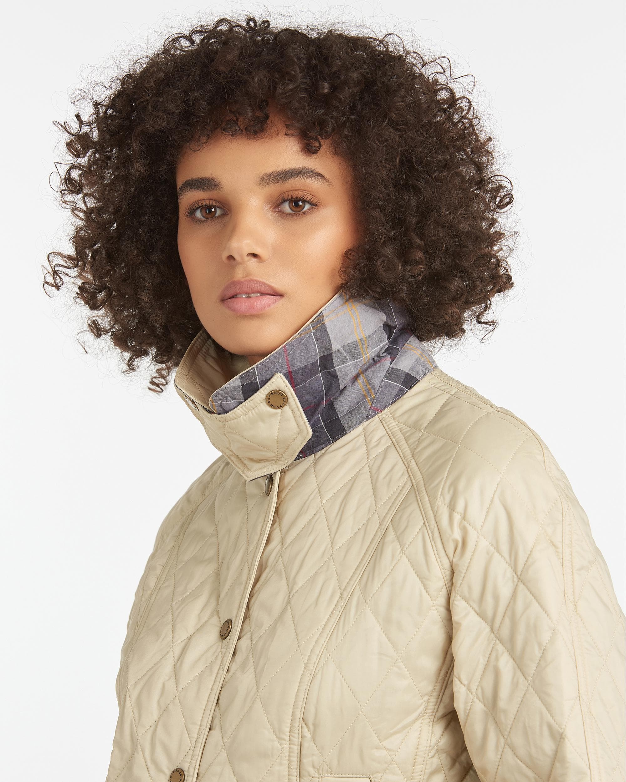 Barbour Summer Beadnell Womens Quilted Jacket - Pearl - Image 3