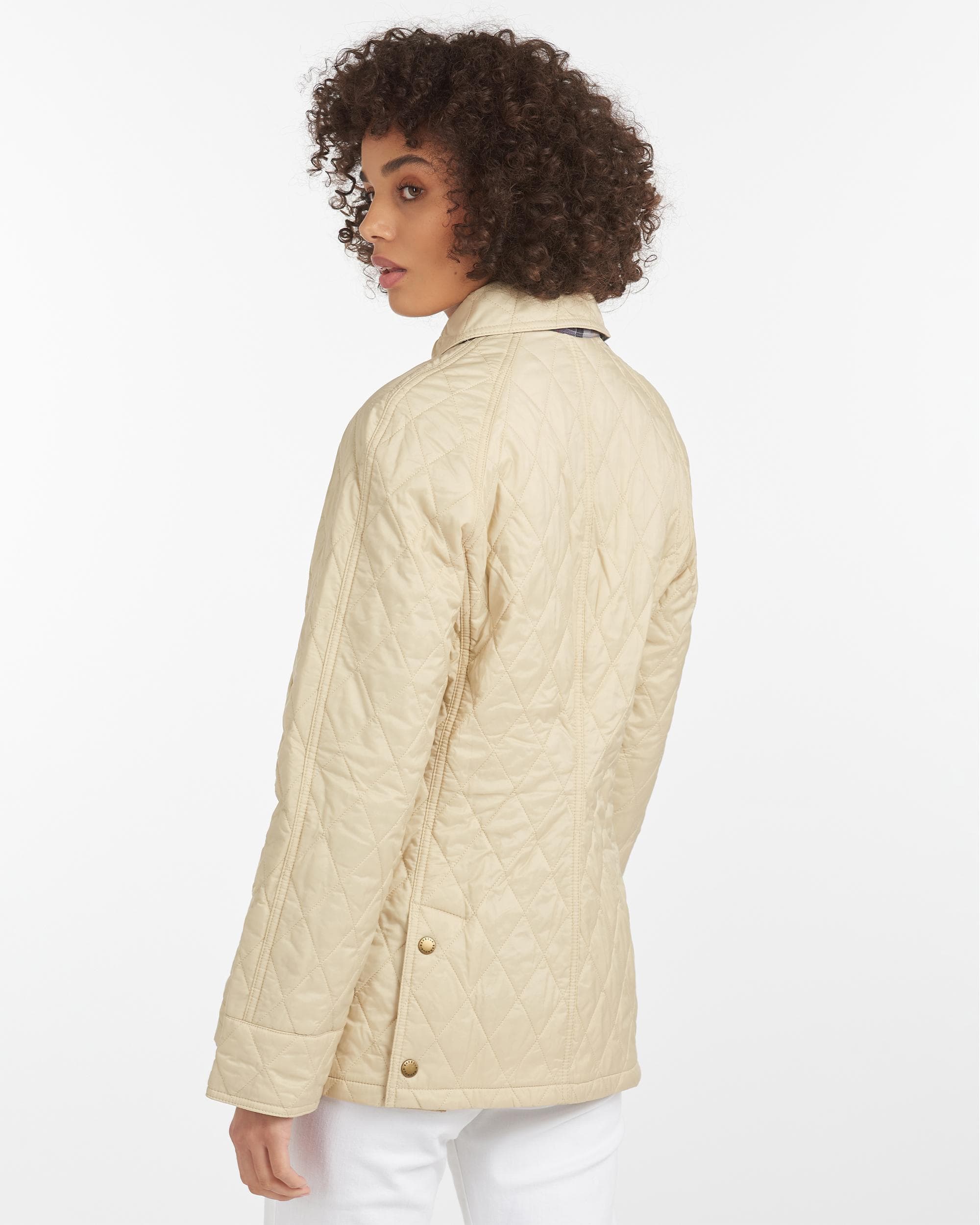 Barbour Summer Beadnell Womens Quilted Jacket - Pearl - Image 7