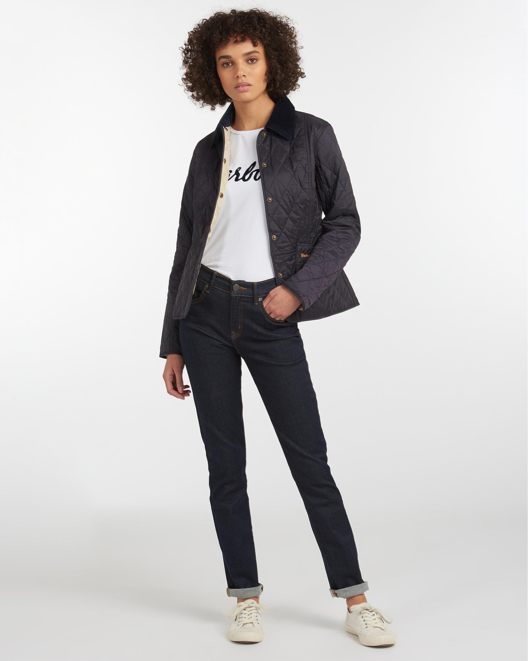 Barbour Summer Liddesdale Womens Jacket - Navy/Pearl - Image 4