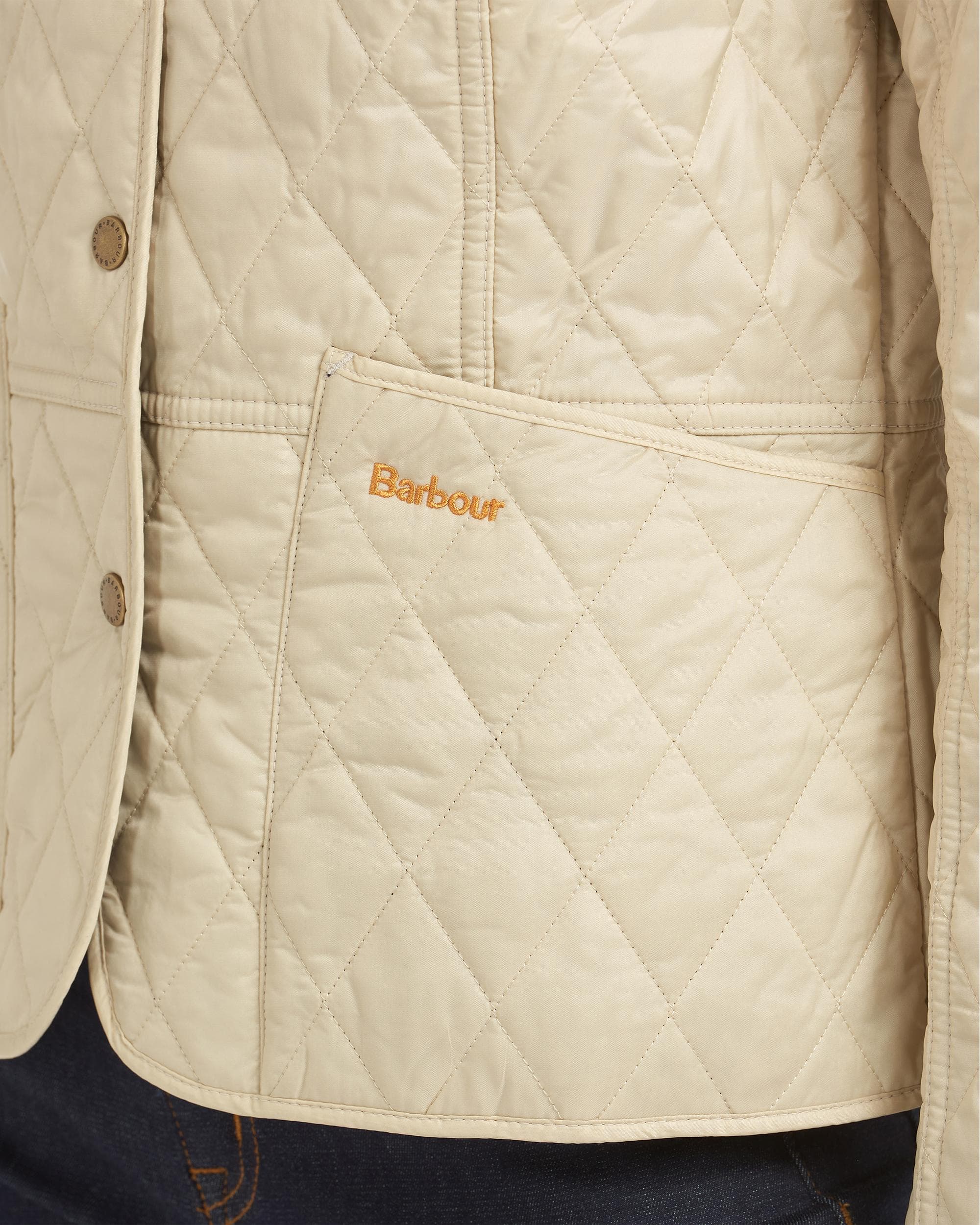 Barbour Summer Liddesdale Womens Jacket - Pearl/Navy - Image 3