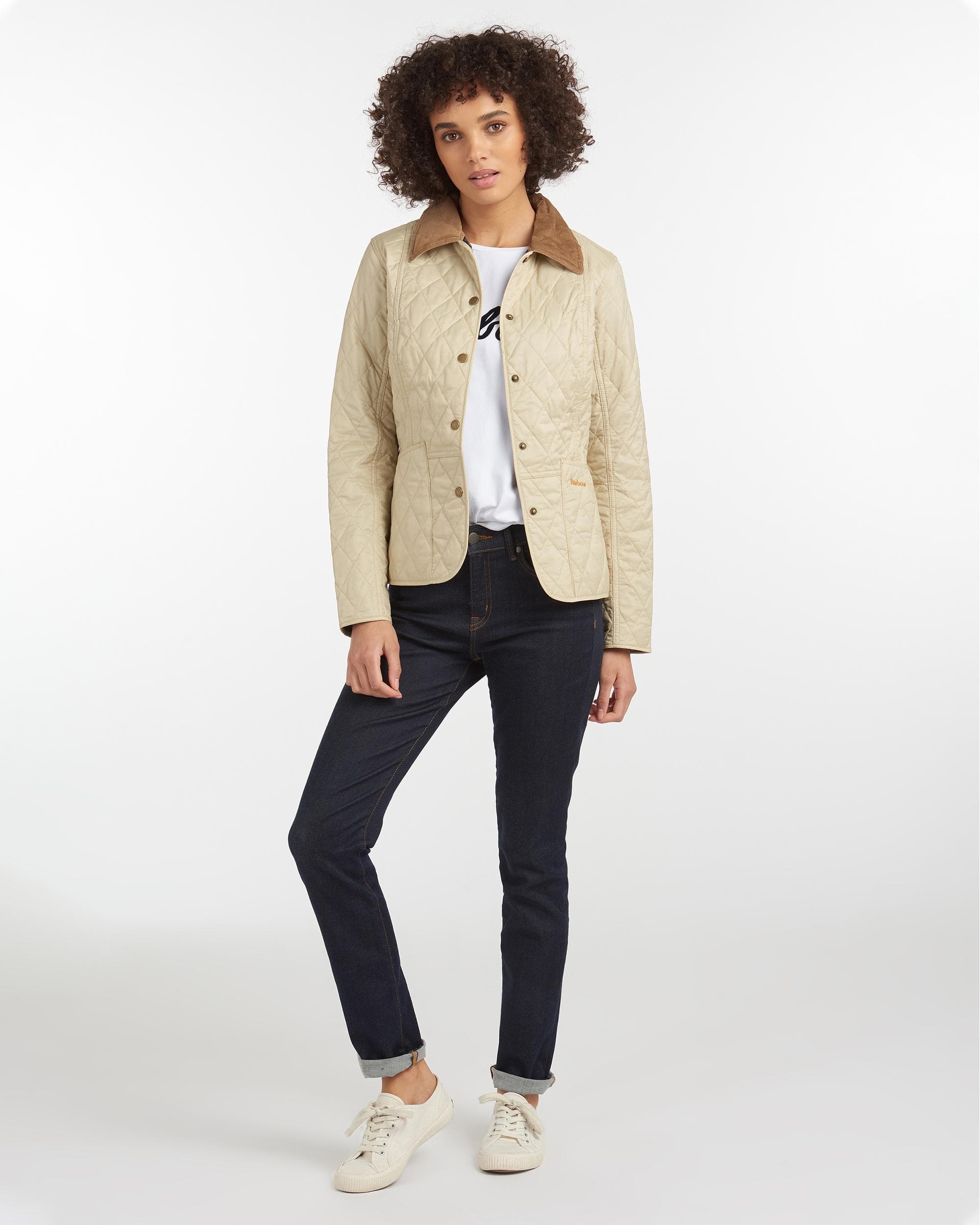 Barbour Summer Liddesdale Womens Jacket - Pearl/Navy - Image 4