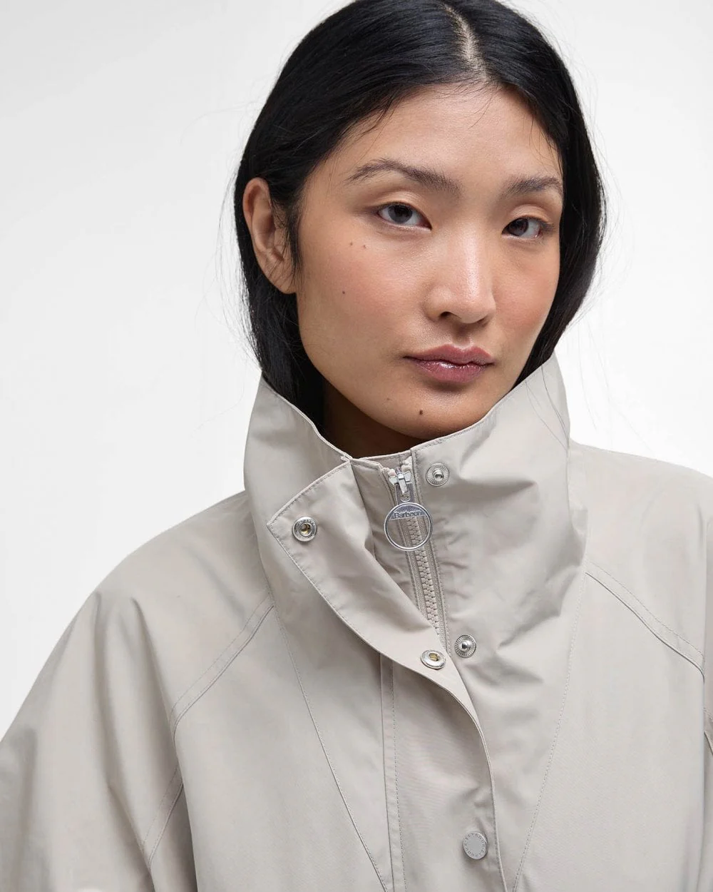Barbour Suri Womens Showerproof Jacket - Light Sand/Safari Dress Tartan - Image 3