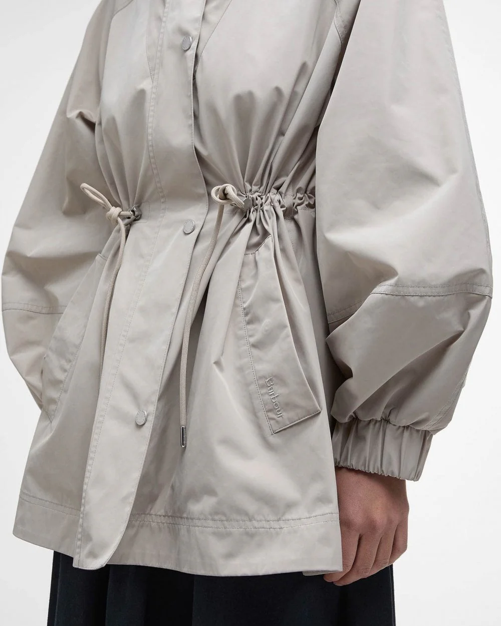 Barbour Suri Womens Showerproof Jacket - Light Sand/Safari Dress Tartan - Image 4