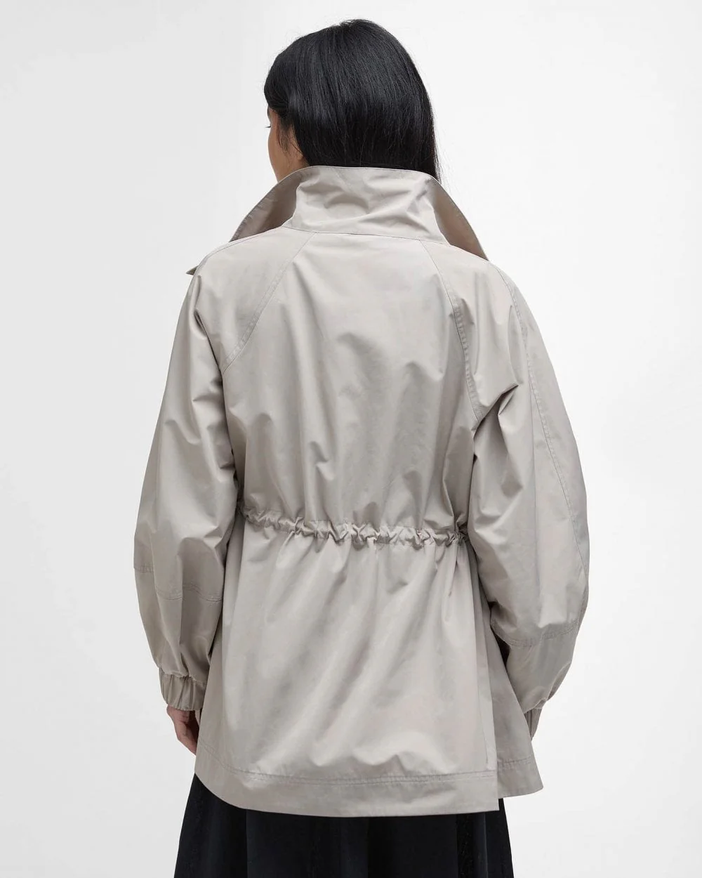 Barbour Suri Womens Showerproof Jacket - Light Sand/Safari Dress Tartan - Image 5