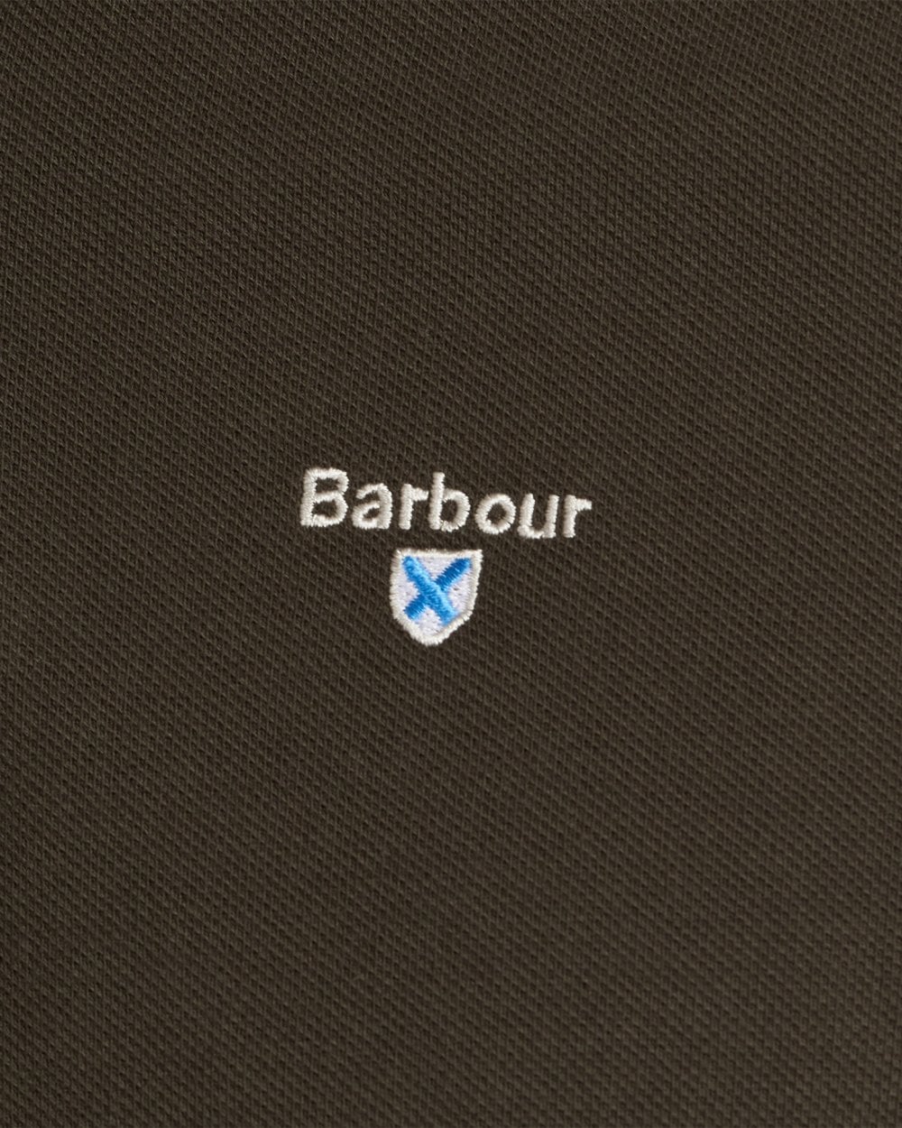 Barbour Tartan Pique Mens Polo - Forest Green - Image 5