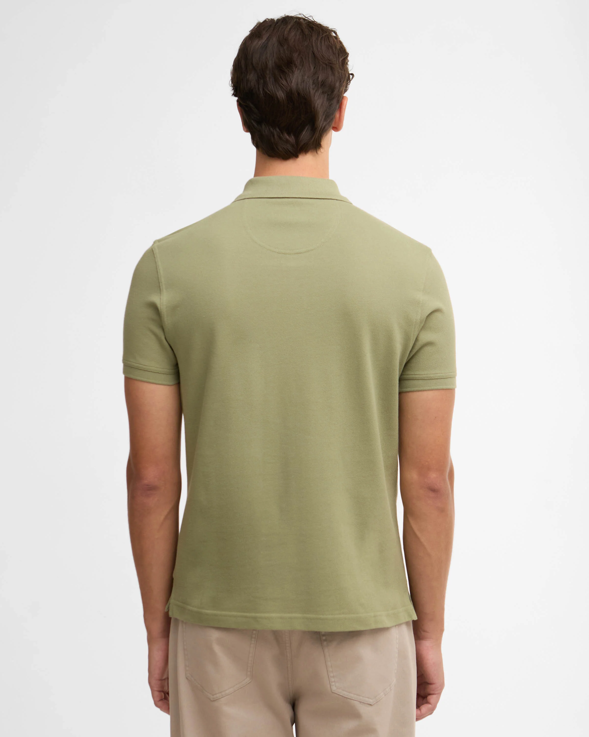 Barbour Tartan Pique Mens Polo - Laurel Green - Image 4