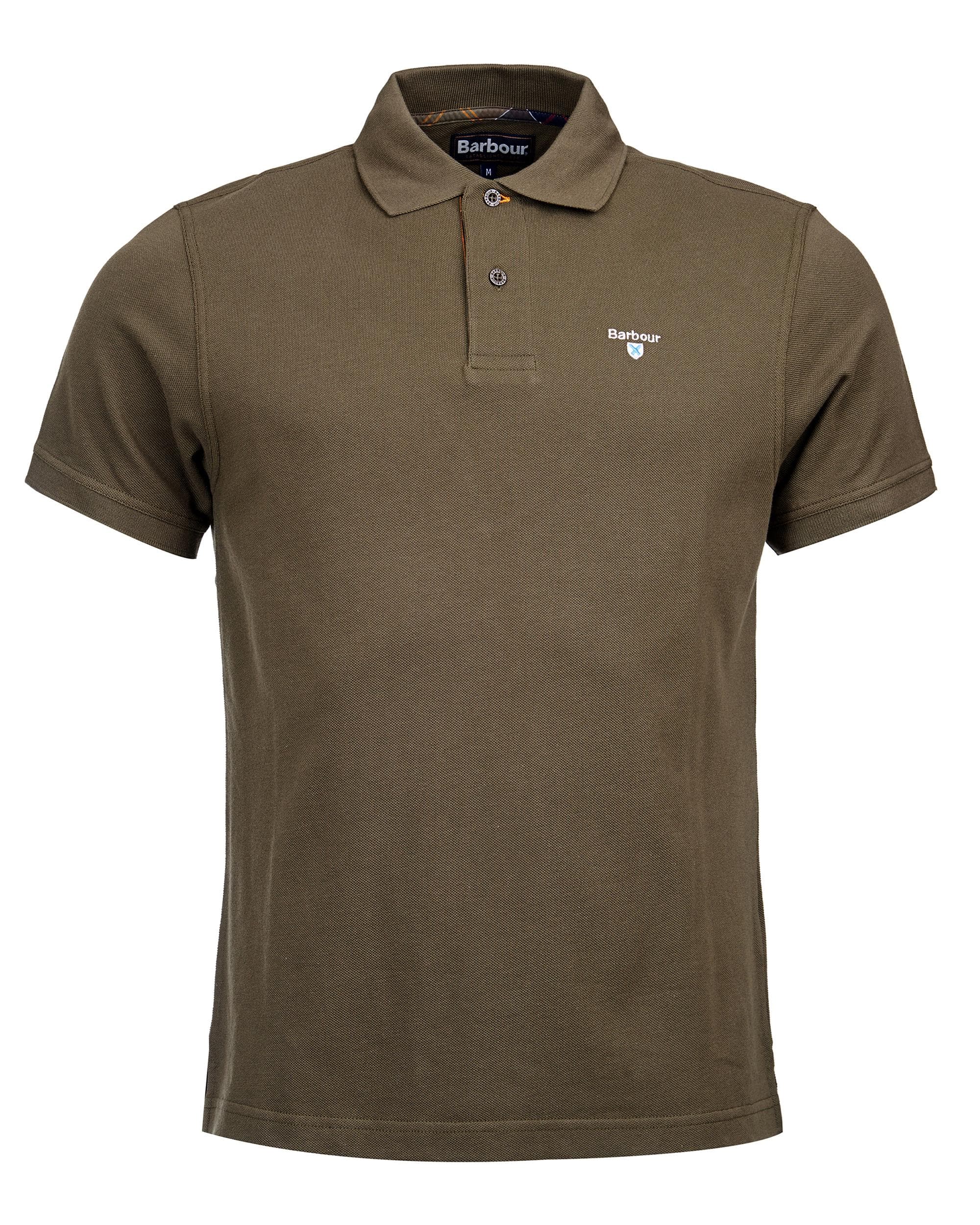 Barbour Tartan Pique Mens Polo - Dark Olive/Classic - Image 7