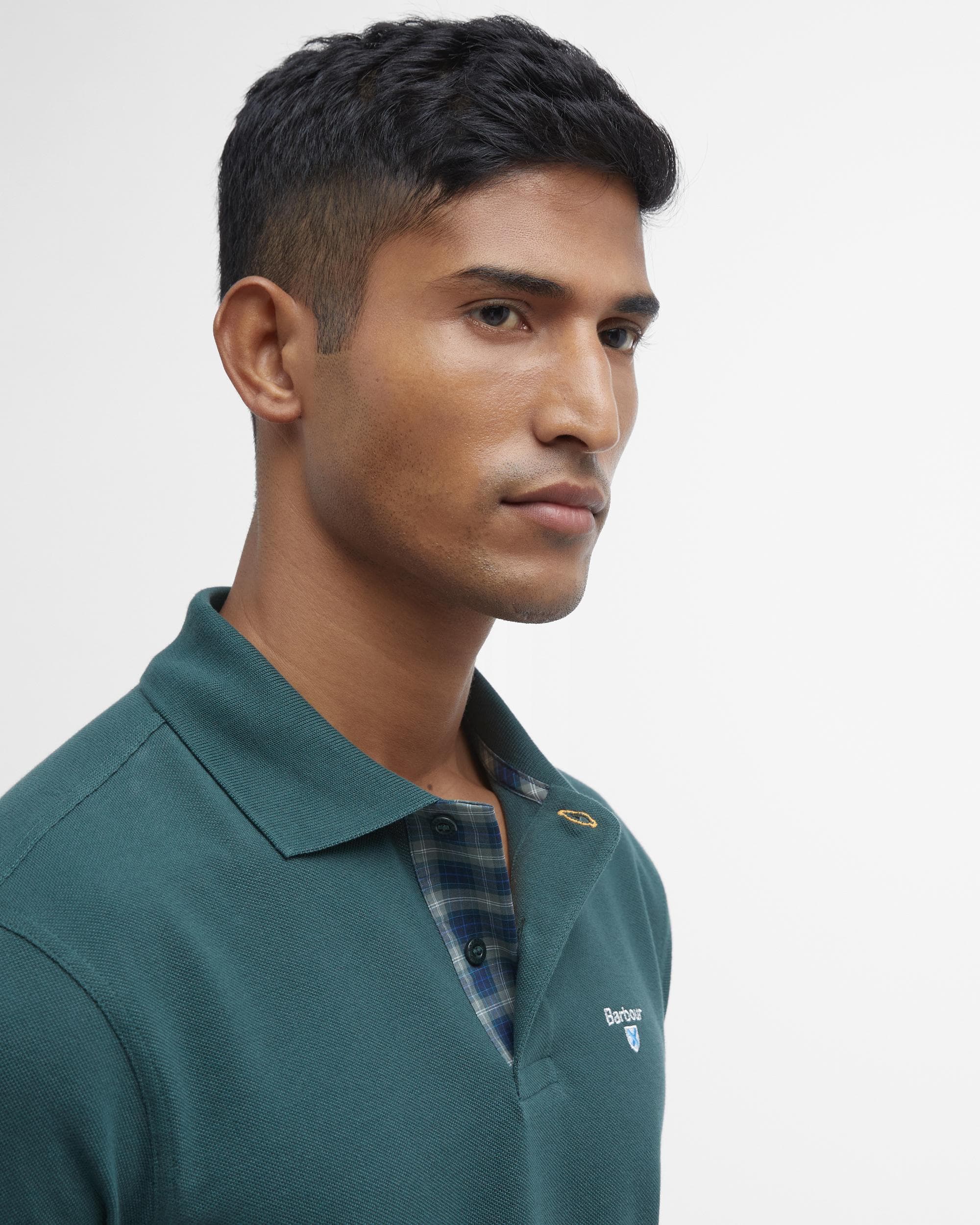 Barbour Tartan Pique Mens Polo S/S 25 - Green Gables - Image 2