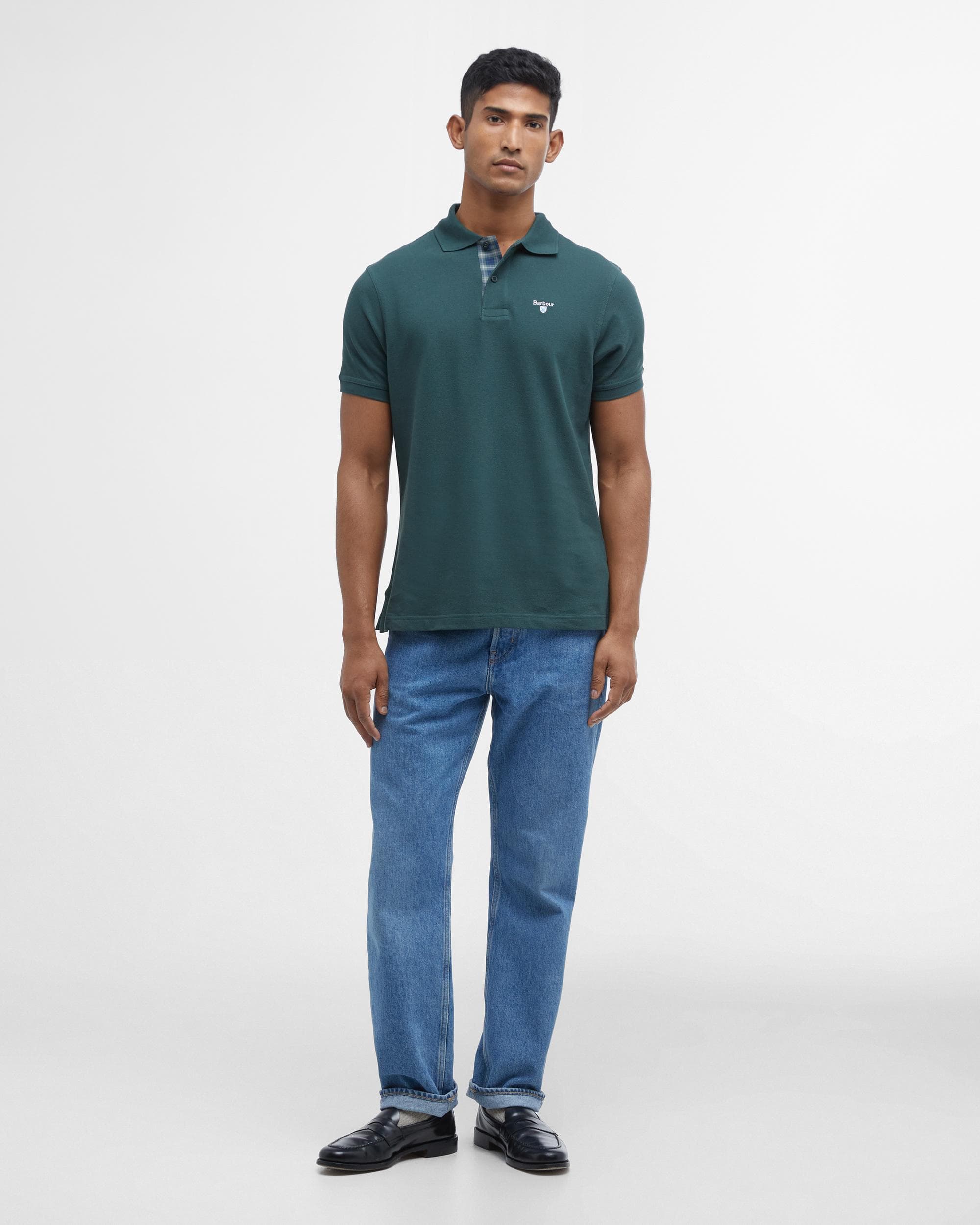 Barbour Tartan Pique Mens Polo S/S 25 - Green Gables - Image 3