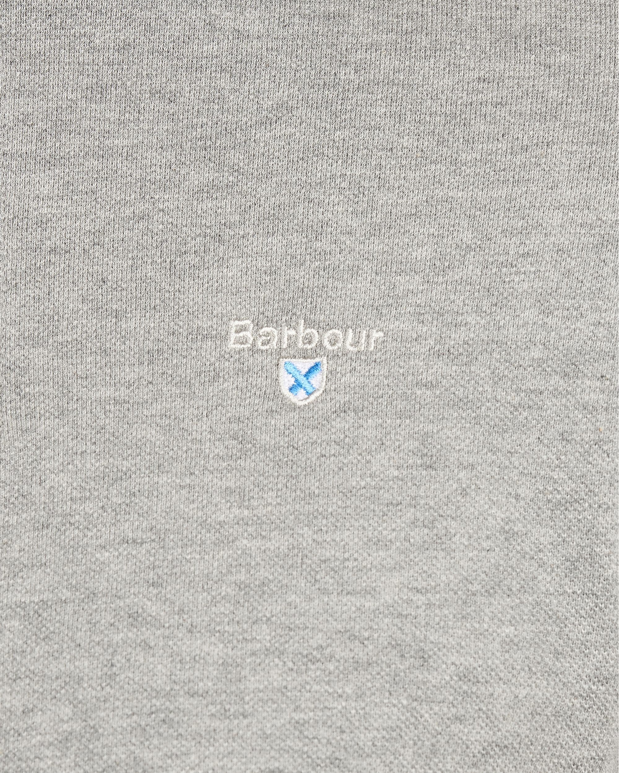 Barbour Tartan Pique Mens Polo - Grey Marl - Image 5