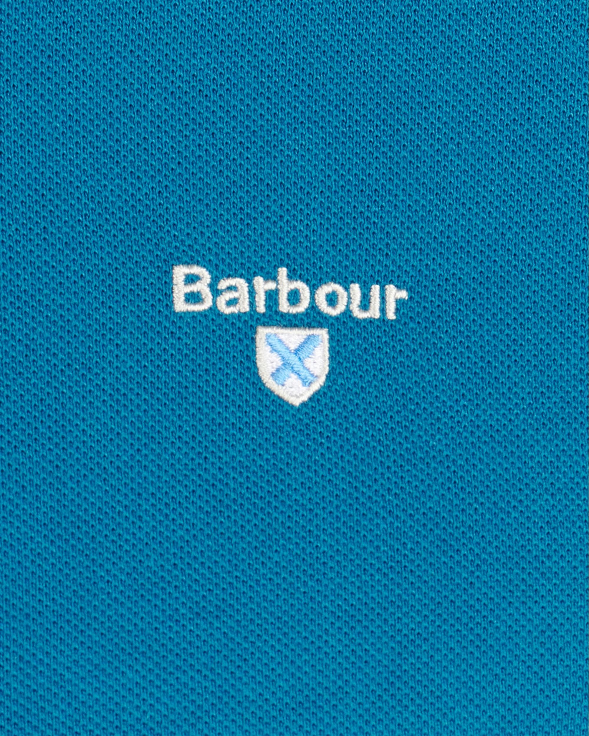 Barbour Tartan Pique Mens Polo - Lyons Blue - Image 5