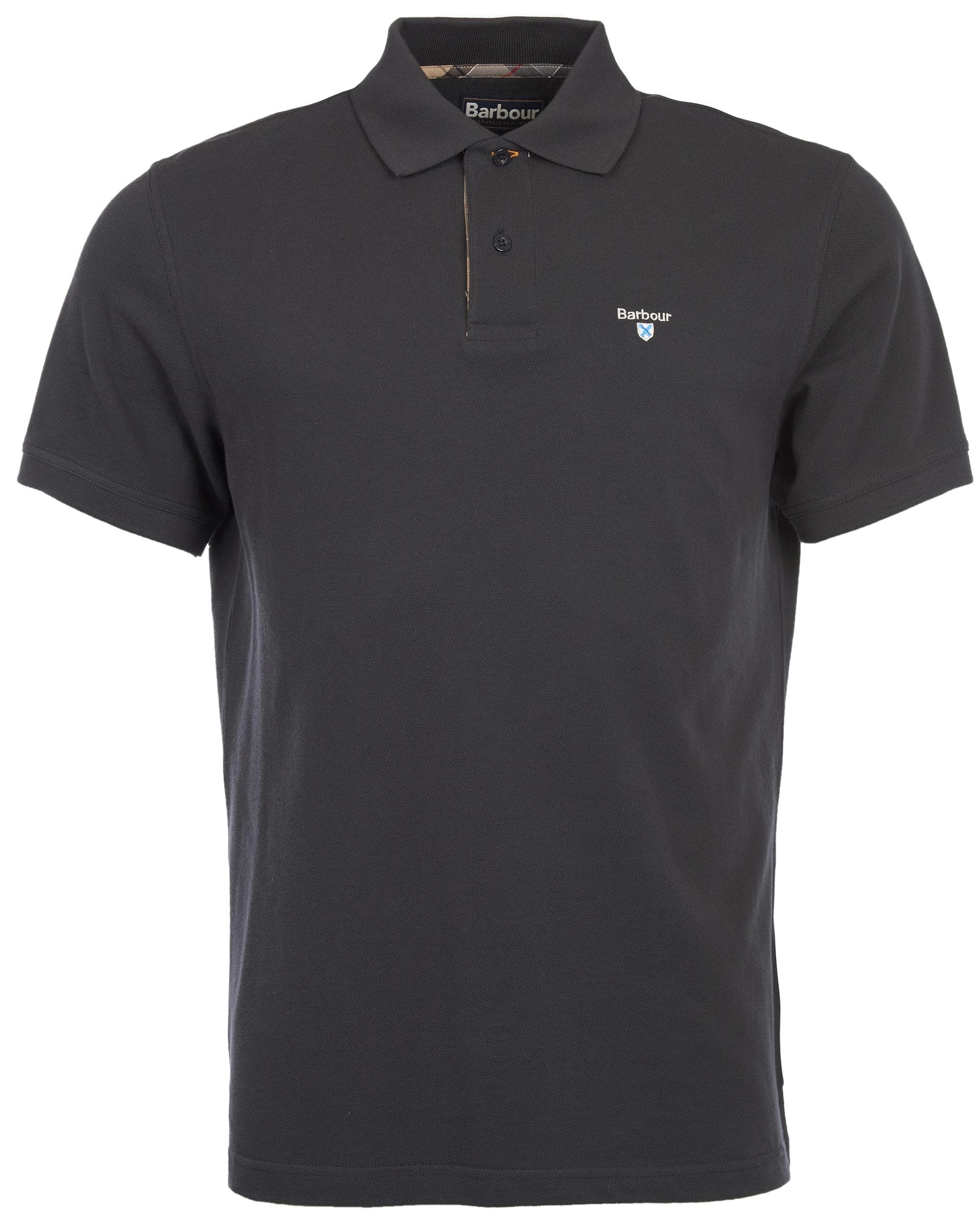 Barbour Tartan Pique Mens Polo - Navy/Dress - Image 8