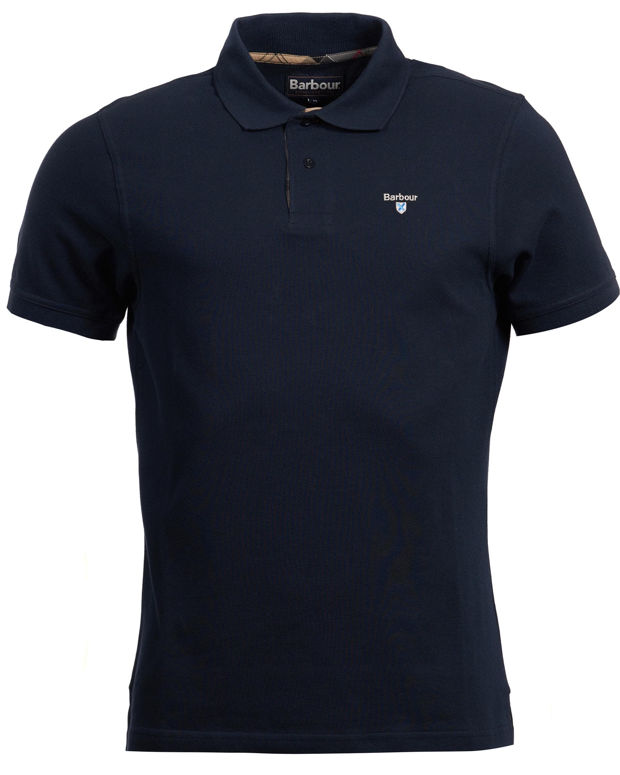 Barbour Tartan Pique Mens Polo - New Navy - Image 7