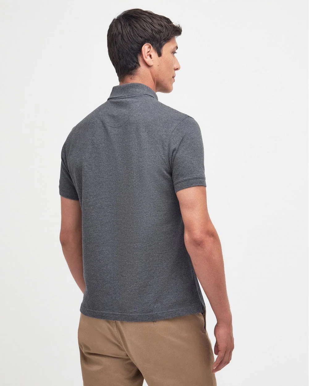 Barbour Tartan Pique Mens Polo - Slate Marl - Image 4