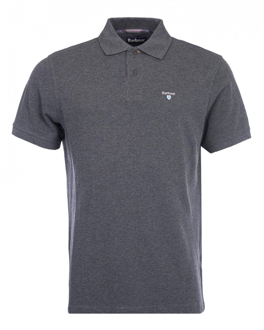 Barbour Tartan Pique Mens Polo - Slate Marl - Image 7