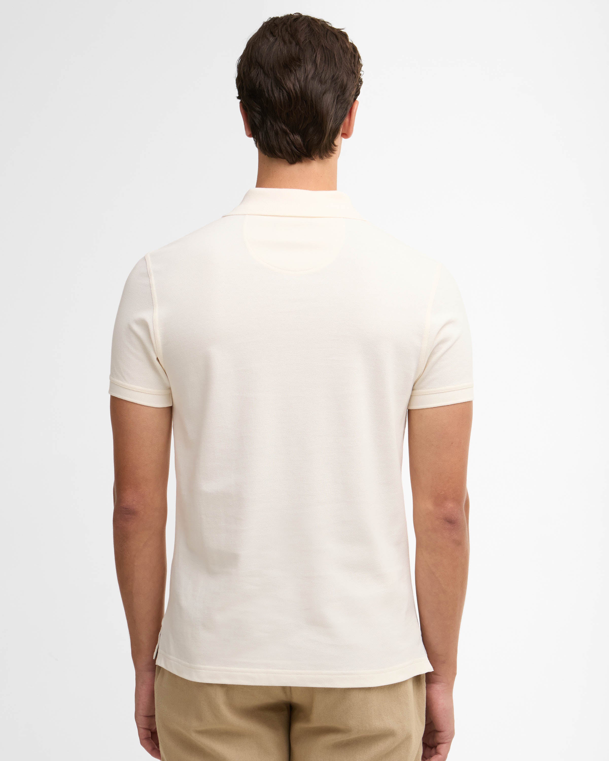 Barbour Tartan Pique Mens Polo - Whisper White/Classic - Image 2