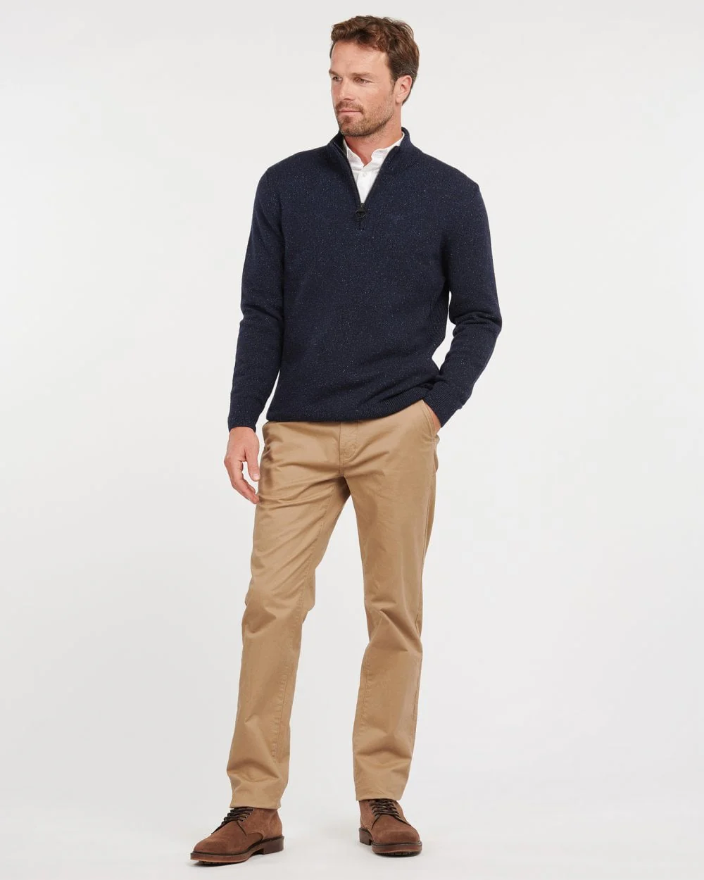 Barbour Tisbury Half Zip Mens Sweatshirt - Navy - Image 3