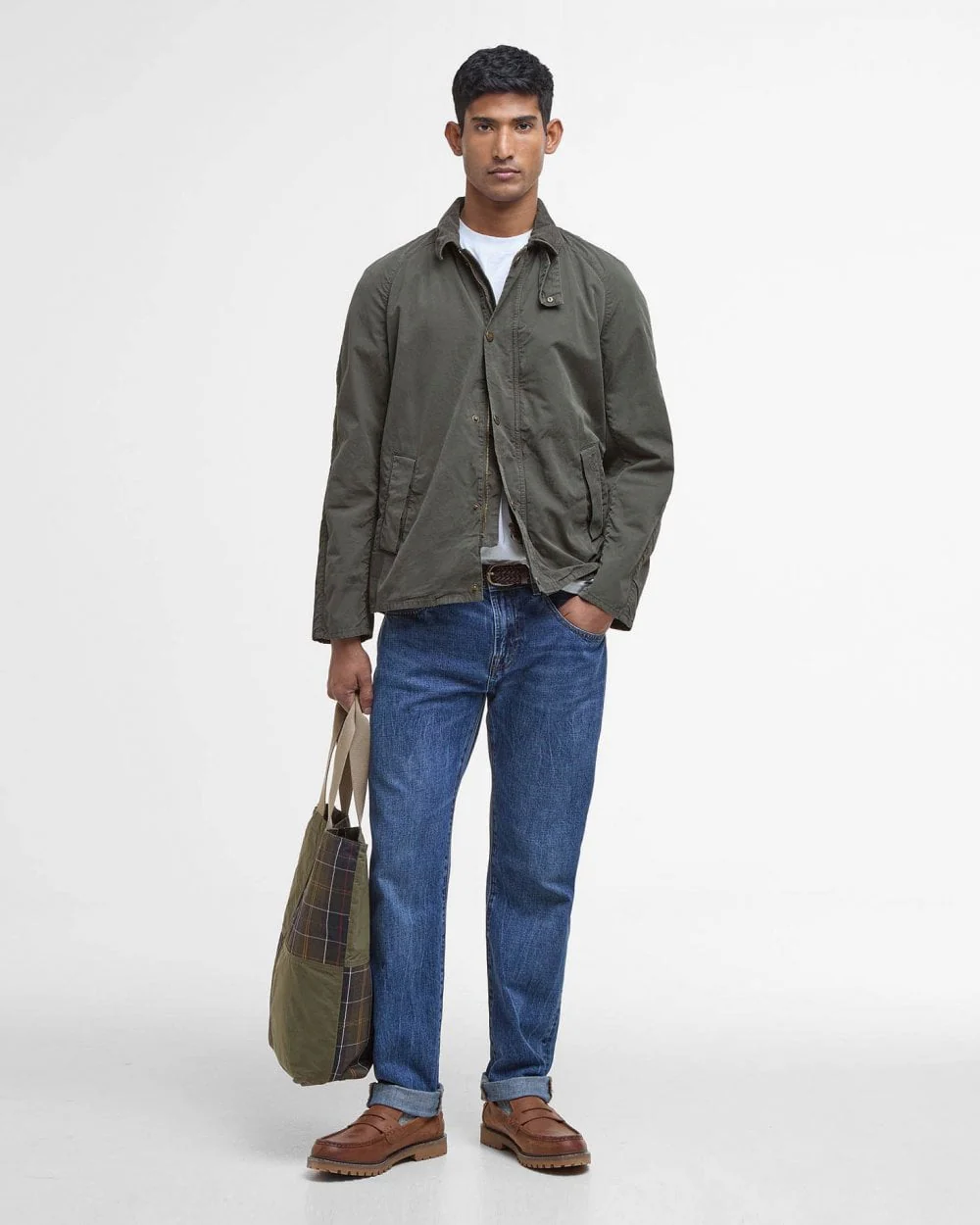 Barbour Tracker Mens Casual Jacket - Olive - Image 2