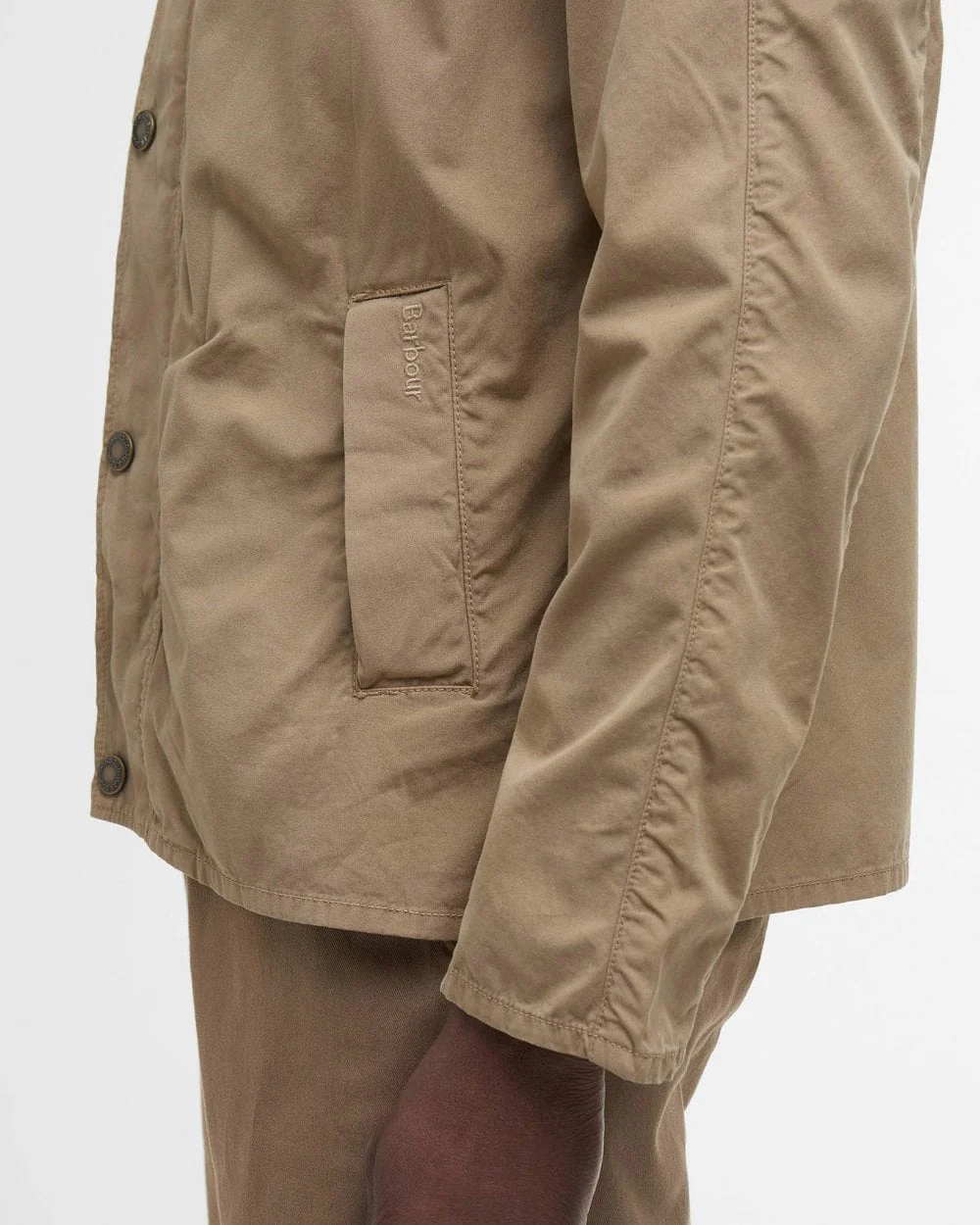 Barbour Tracker Mens Casual Jacket - Washed Stone - Image 5