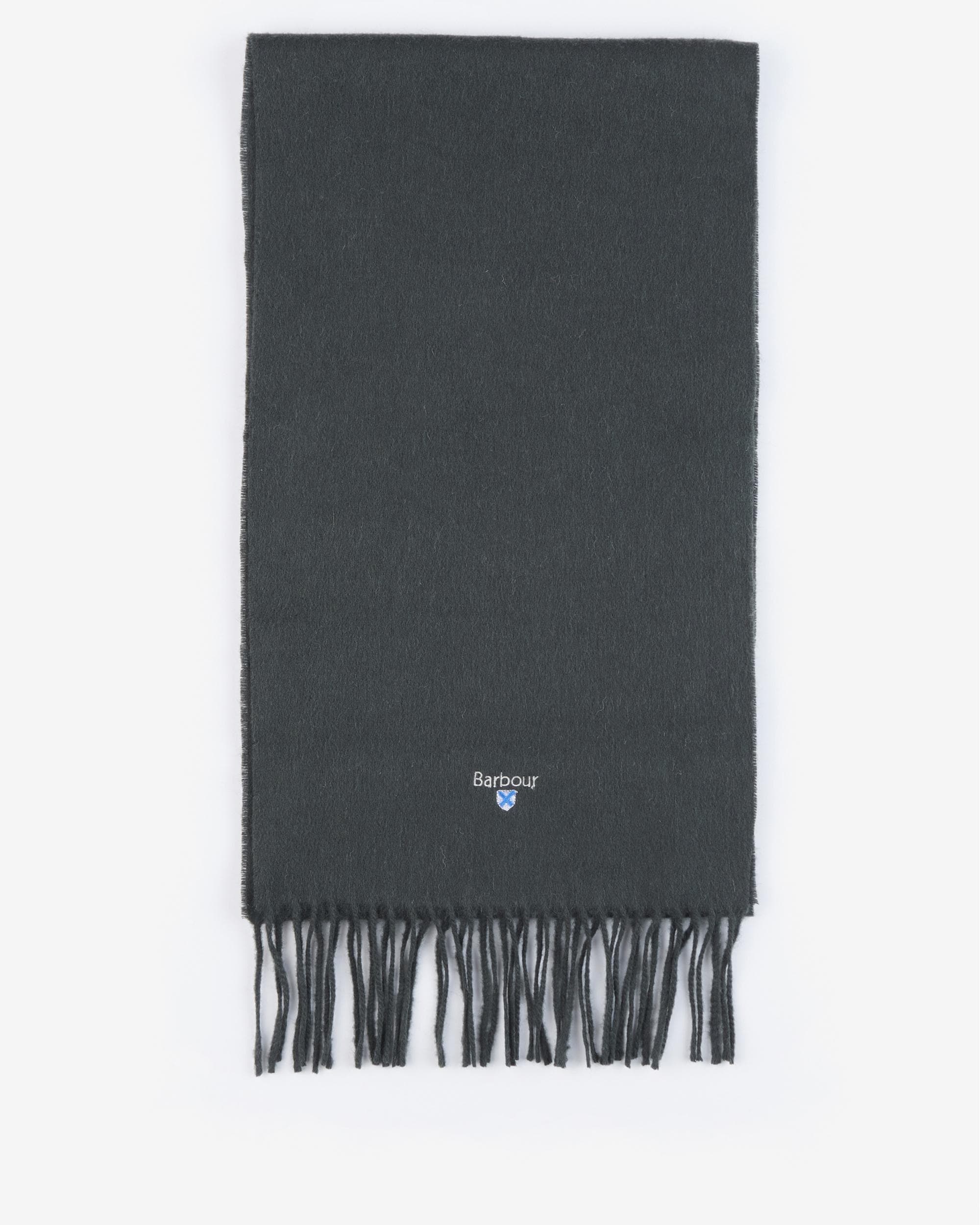 Barbour Unisex Plain Lambswool Scarf - Forest Green - Image 4