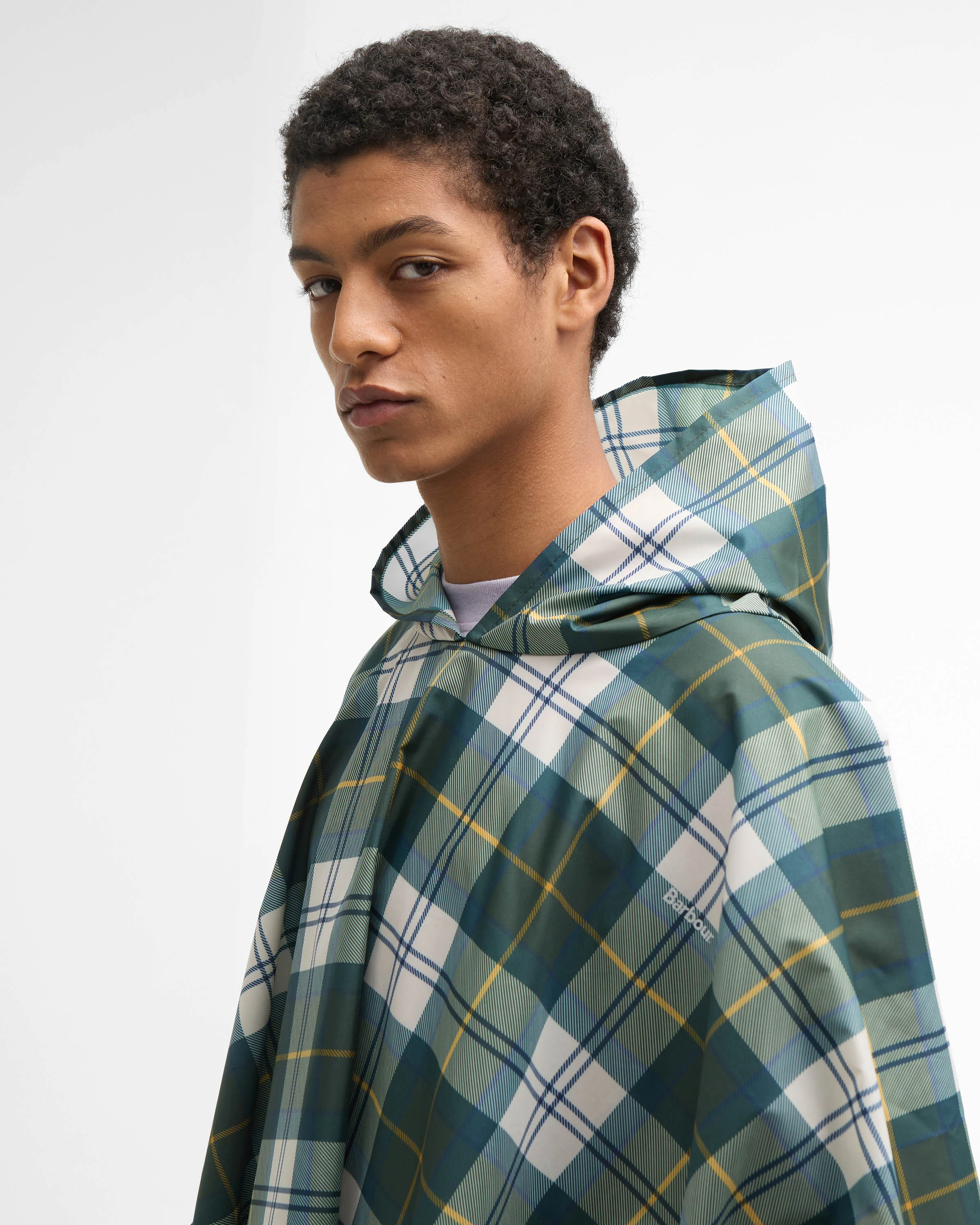 Barbour Unisex Tartan Showerproof Poncho - Ancient Tartan - Image 2