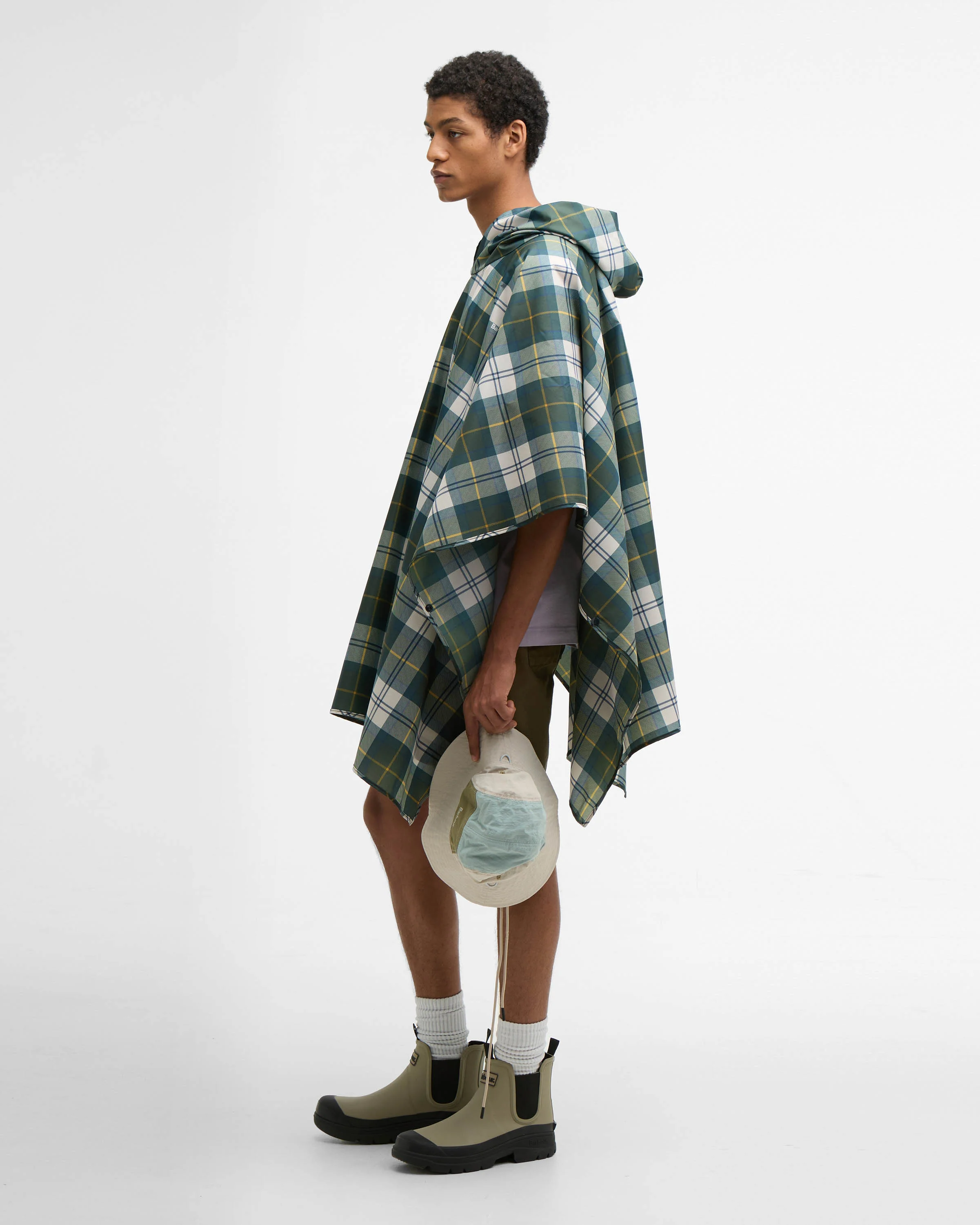 Barbour Unisex Tartan Showerproof Poncho - Ancient Tartan - Image 3
