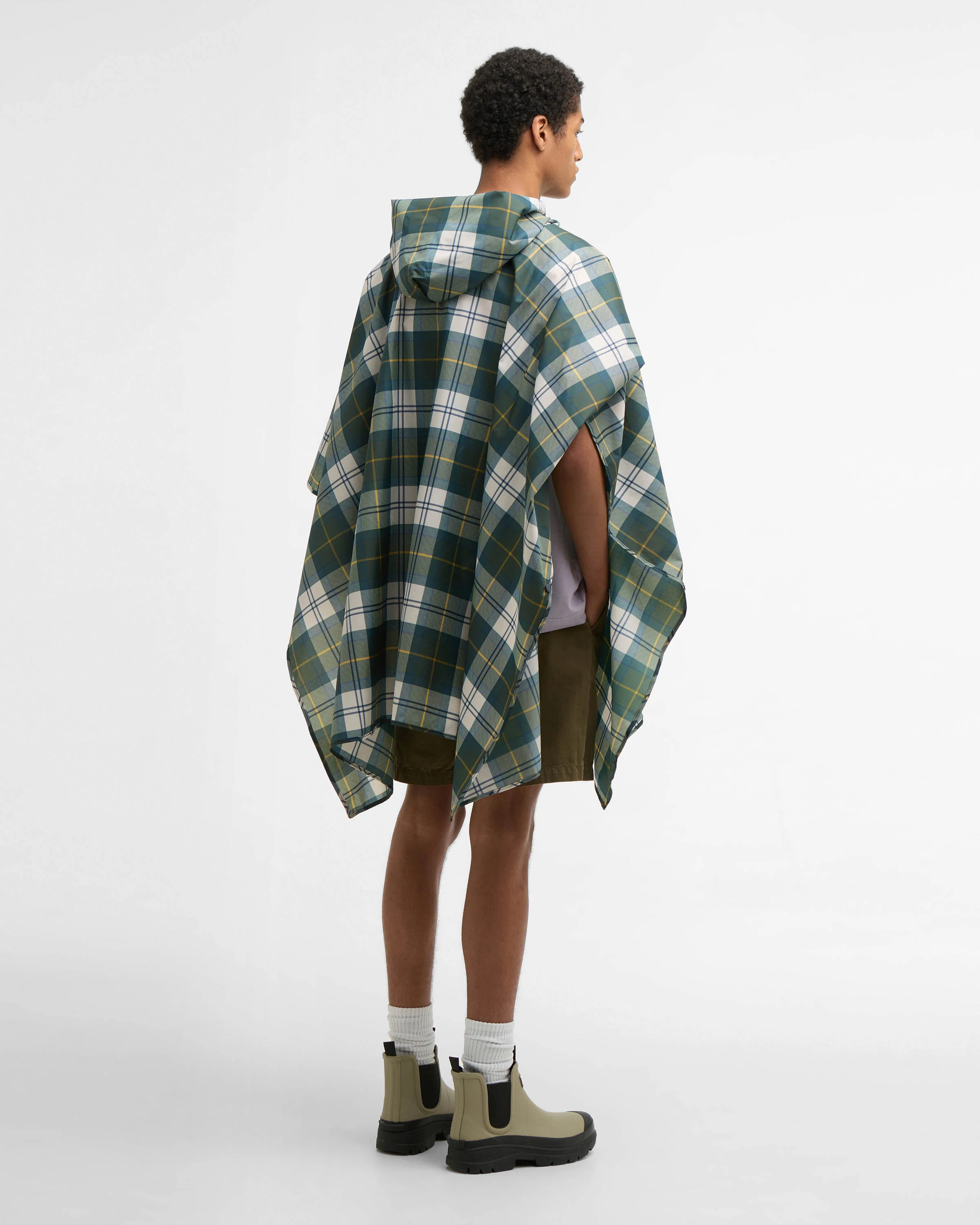 Barbour Unisex Tartan Showerproof Poncho - Ancient Tartan - Image 5