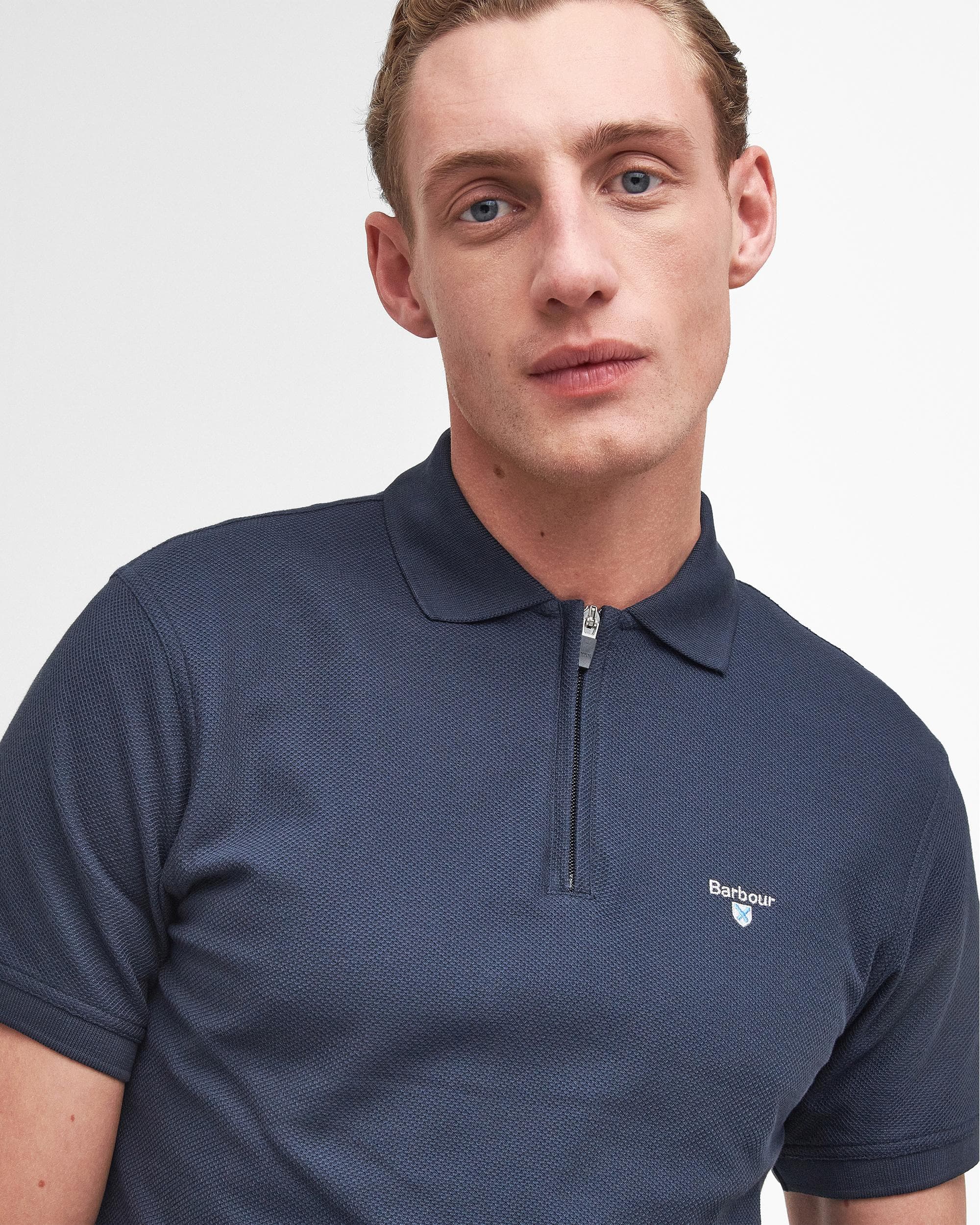 Barbour Wadworth Mens Tailored Zip Polo Shirt - Image 2