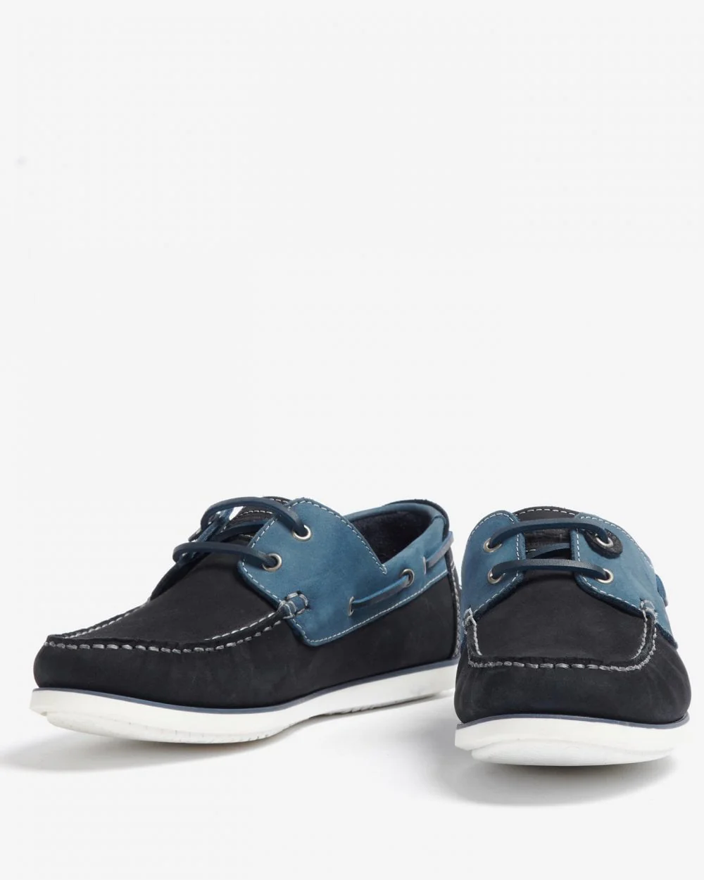 Barbour Wake Mens Boat Shoes - Washed Blue - Image 2