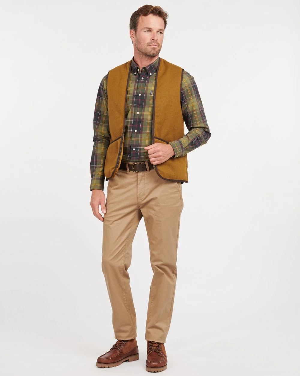Barbour Warm Pile Waistcoat Zip-In Liner - Brown - Image 3