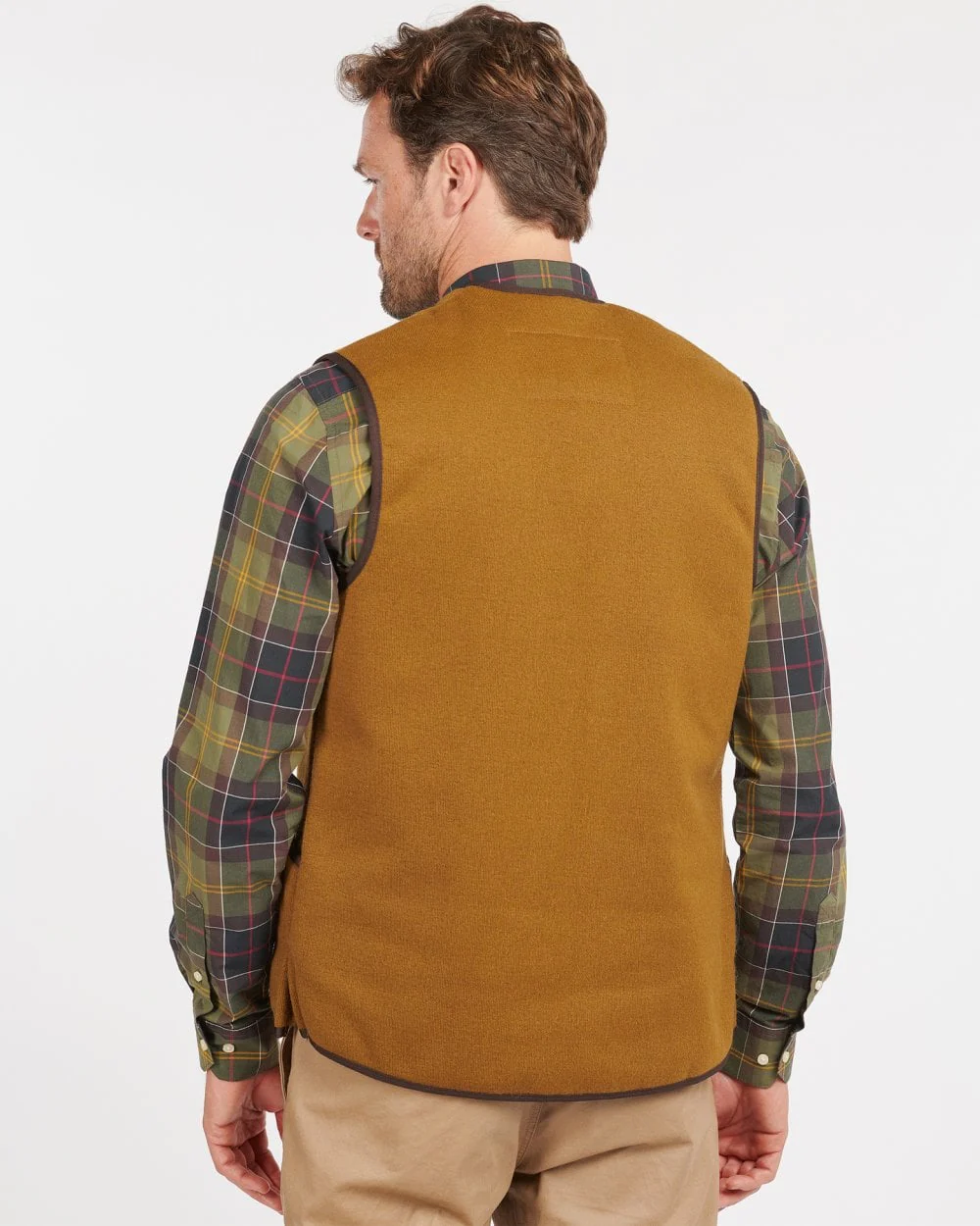 Barbour Warm Pile Waistcoat Zip-In Liner - Brown - Image 4