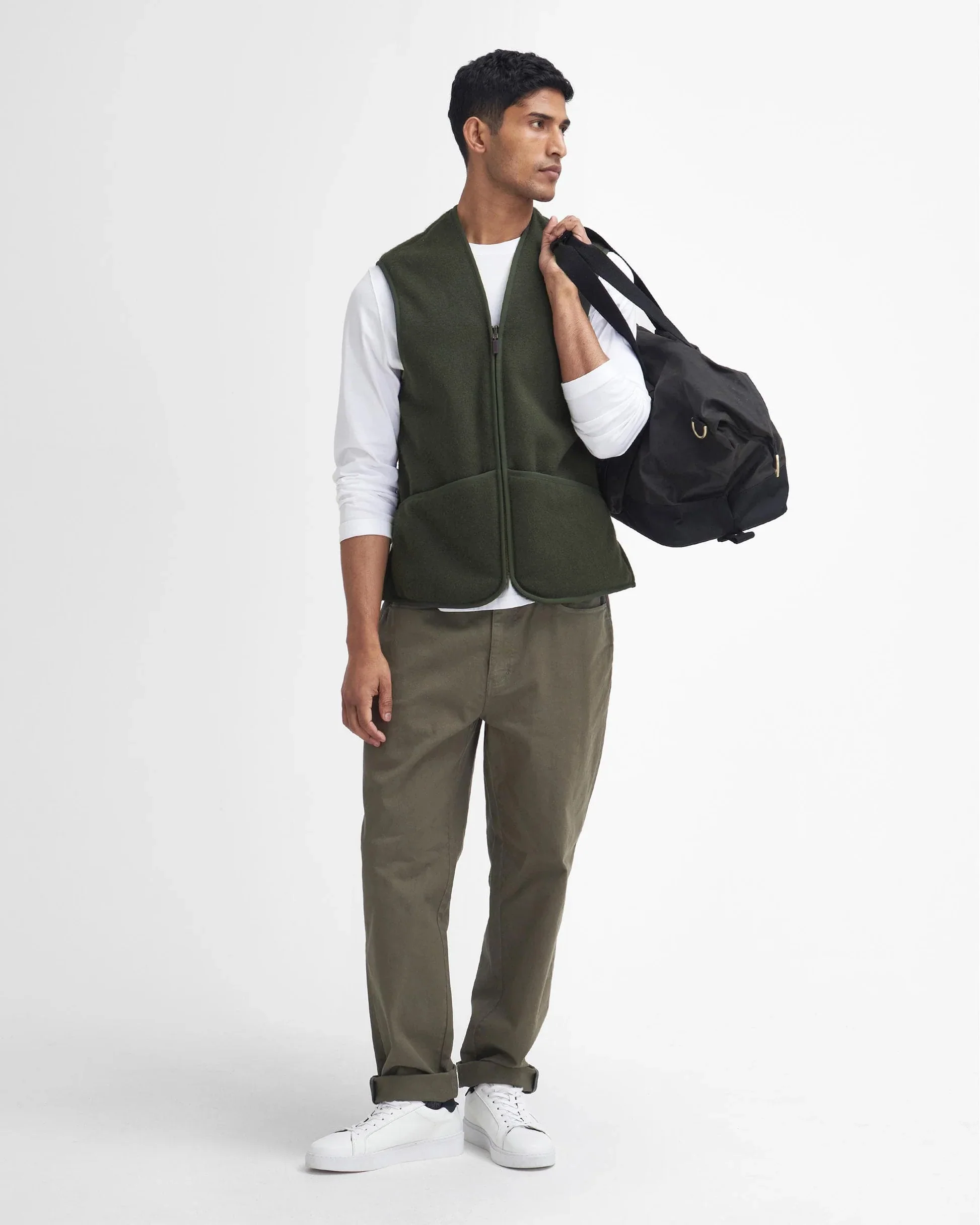 Barbour Warm Pile Waistcoat Zip-In Liner - Sage - Image 2
