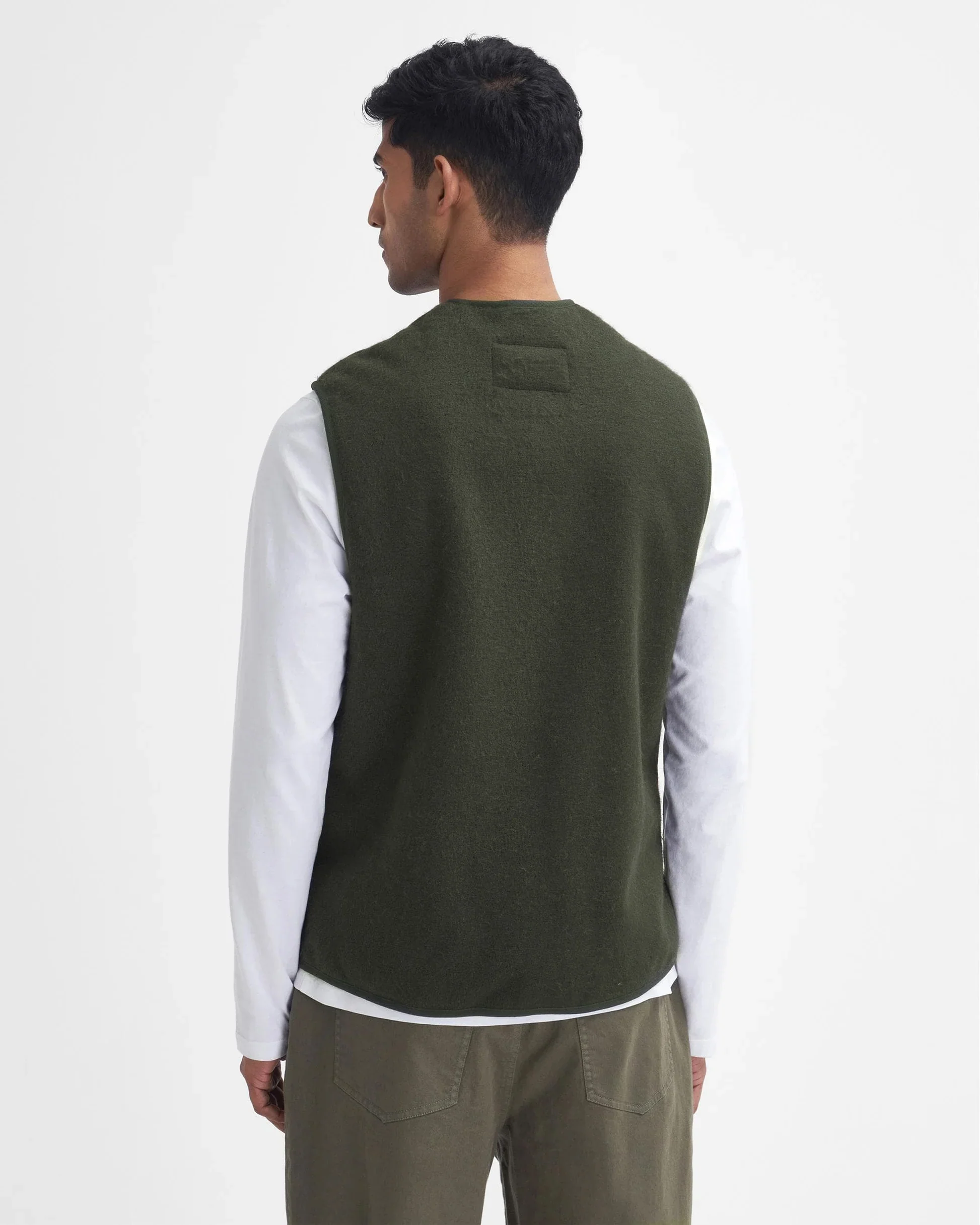 Barbour Warm Pile Waistcoat Zip-In Liner - Sage - Image 3