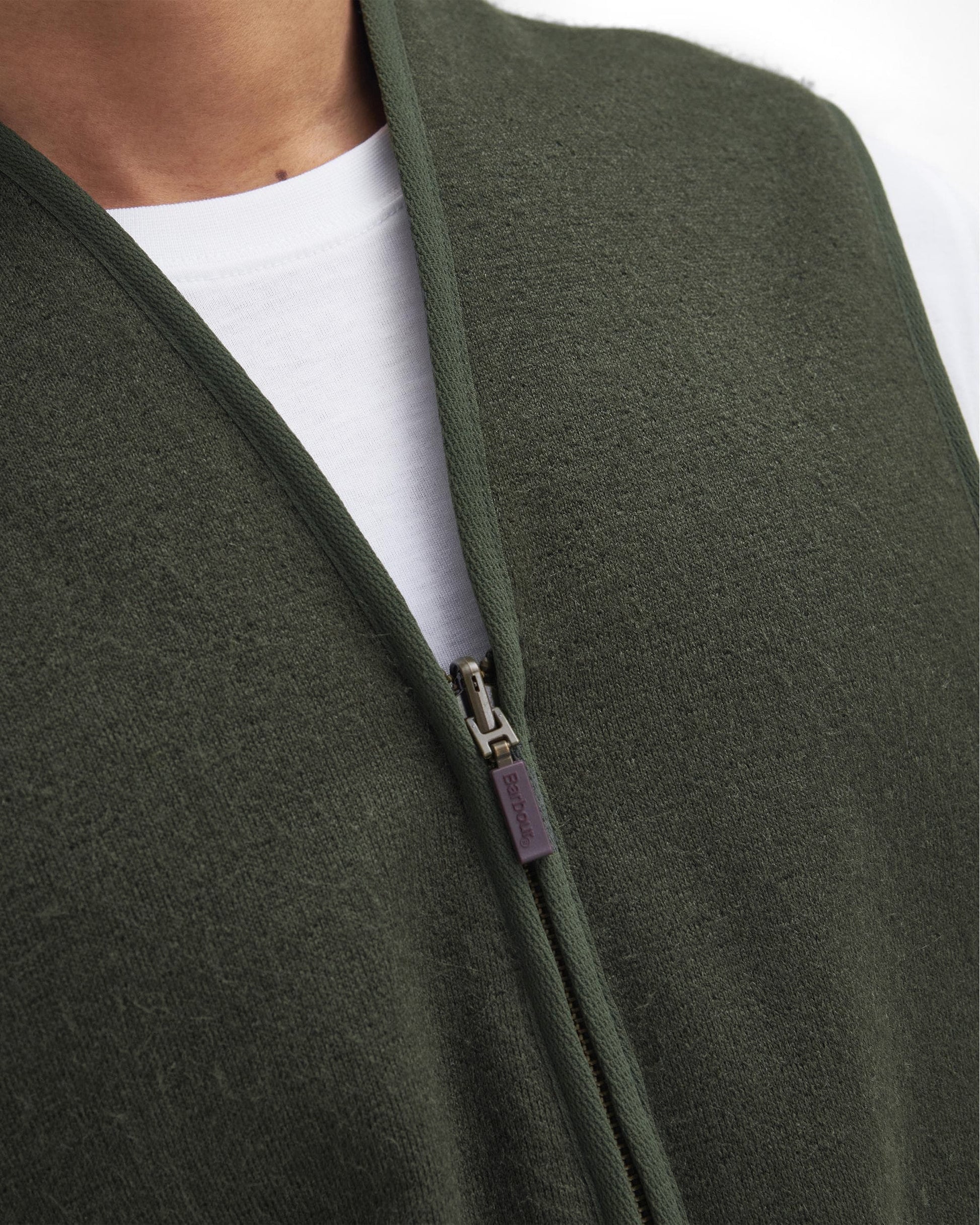 Barbour Warm Pile Waistcoat Zip-In Liner - Sage - Image 5