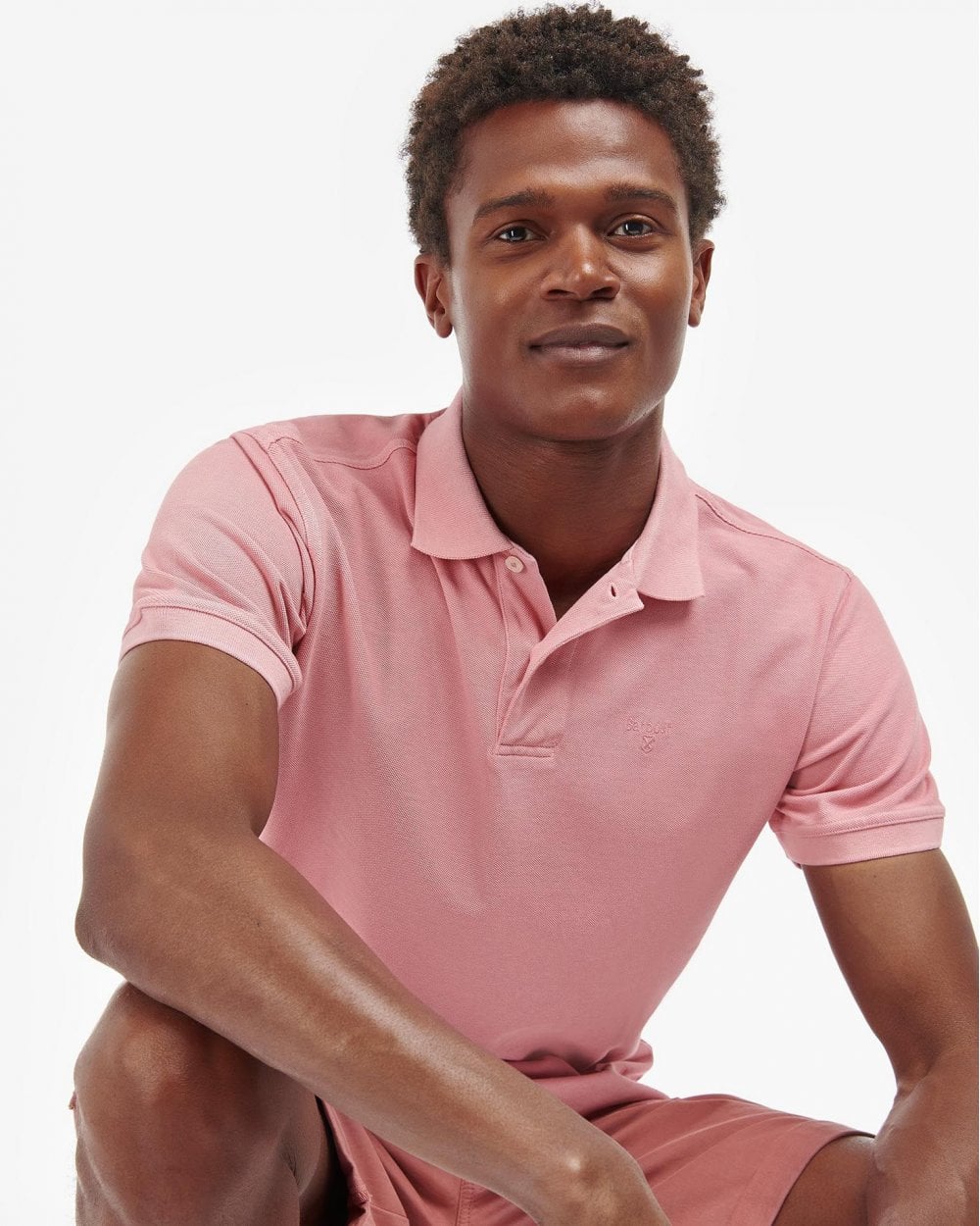 Barbour Wash Sports Mens Polo Shirt - Pink Salt - Image 3