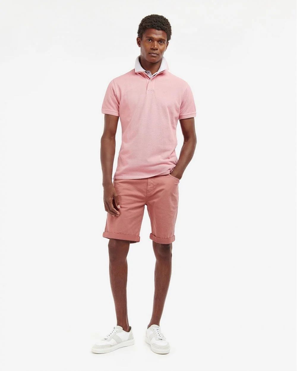 Barbour Wash Sports Mens Polo Shirt - Pink Salt - Image 4
