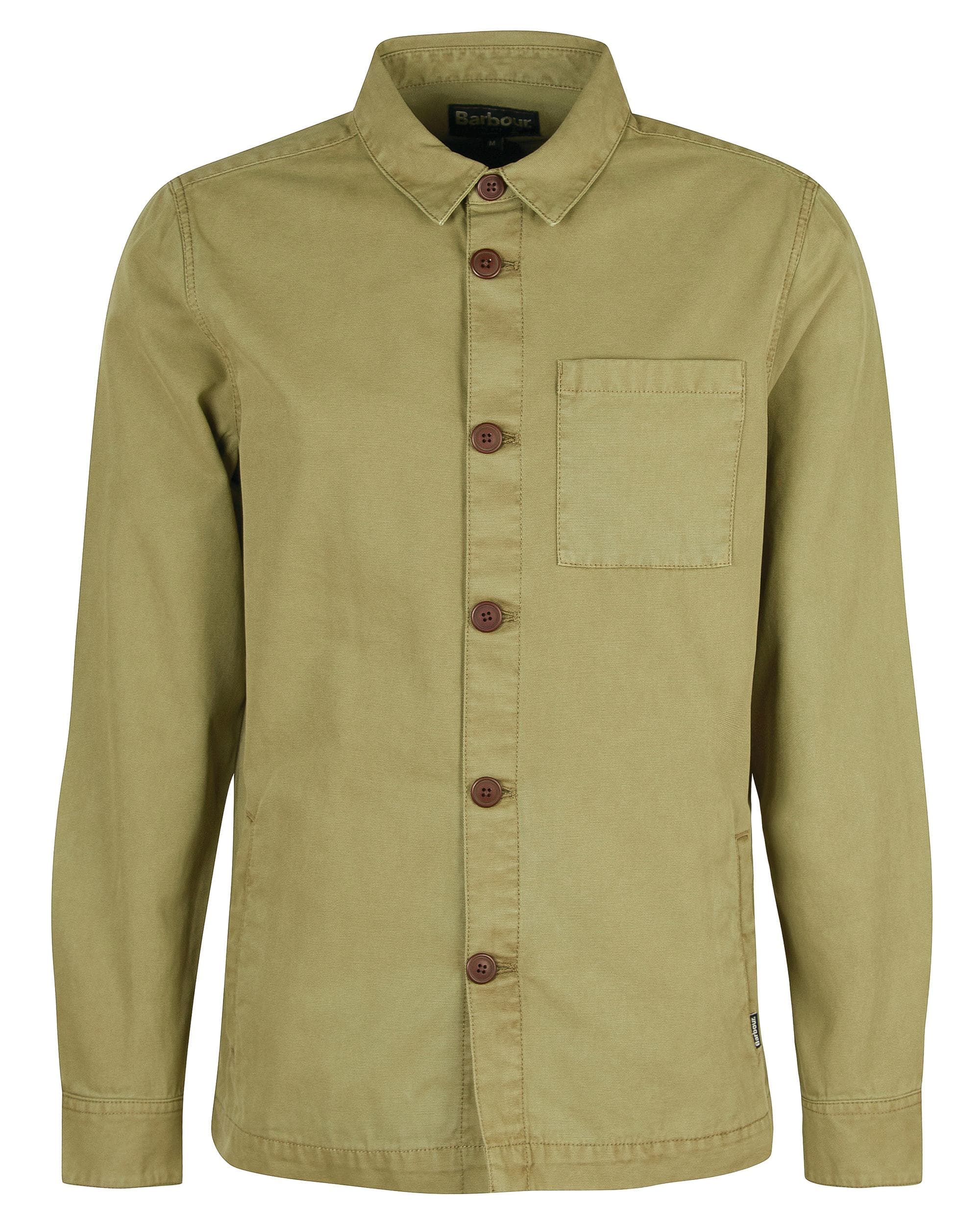 Barbour Washed Mens Overshirt - Bleached Olive - Image 7
