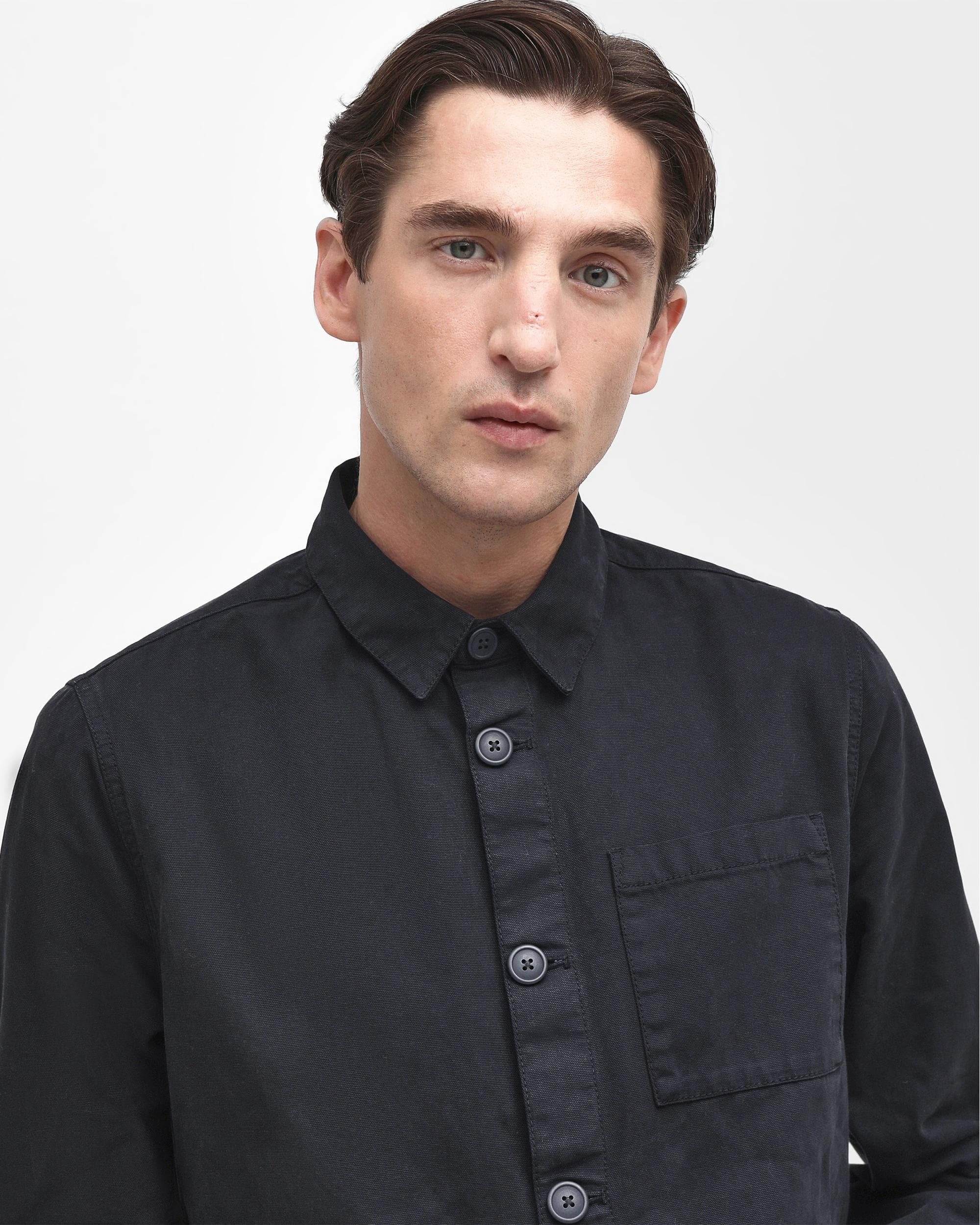 Barbour Washed Mens Overshirt - Navy - Image 2
