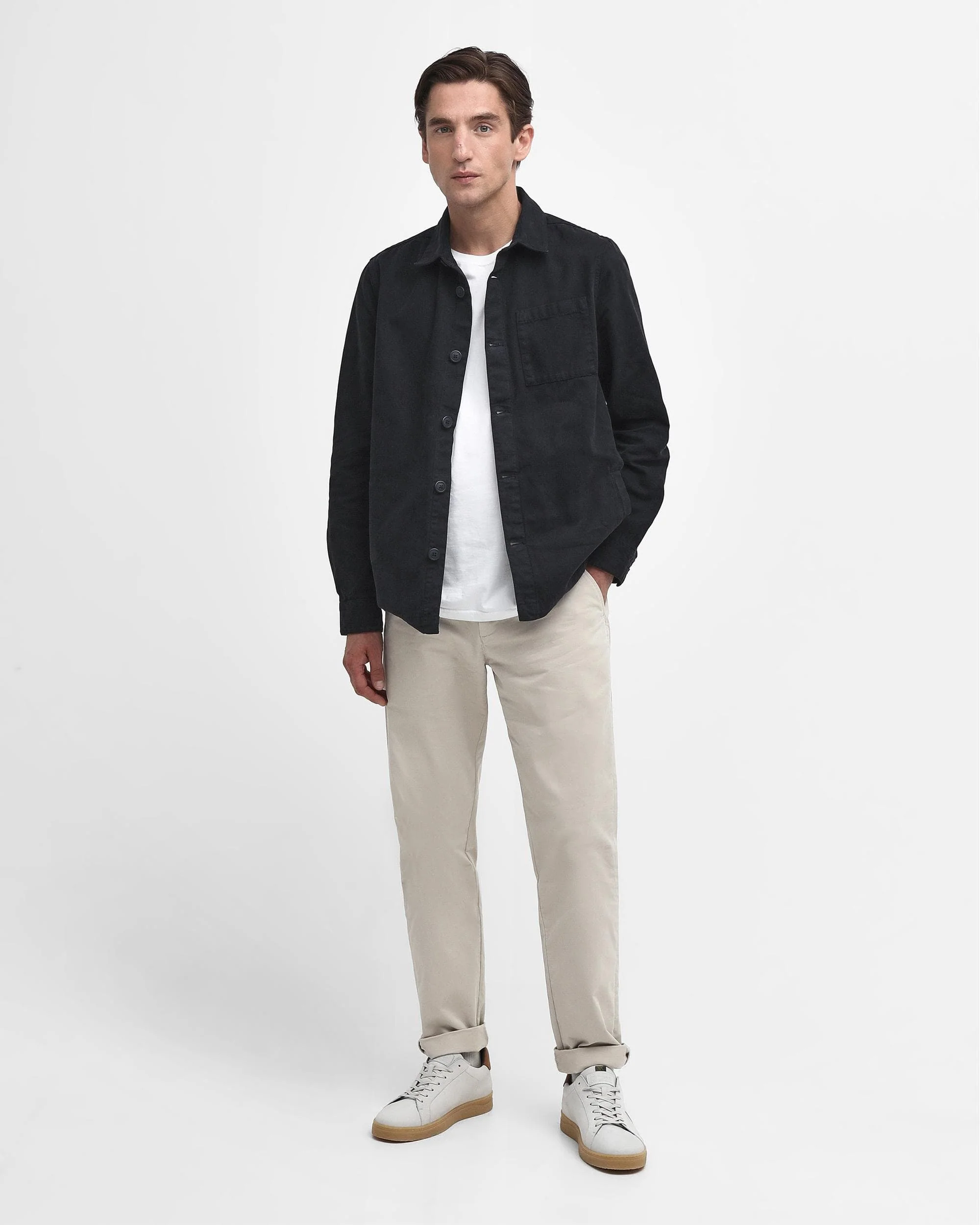 Barbour Washed Mens Overshirt - Navy - Image 5