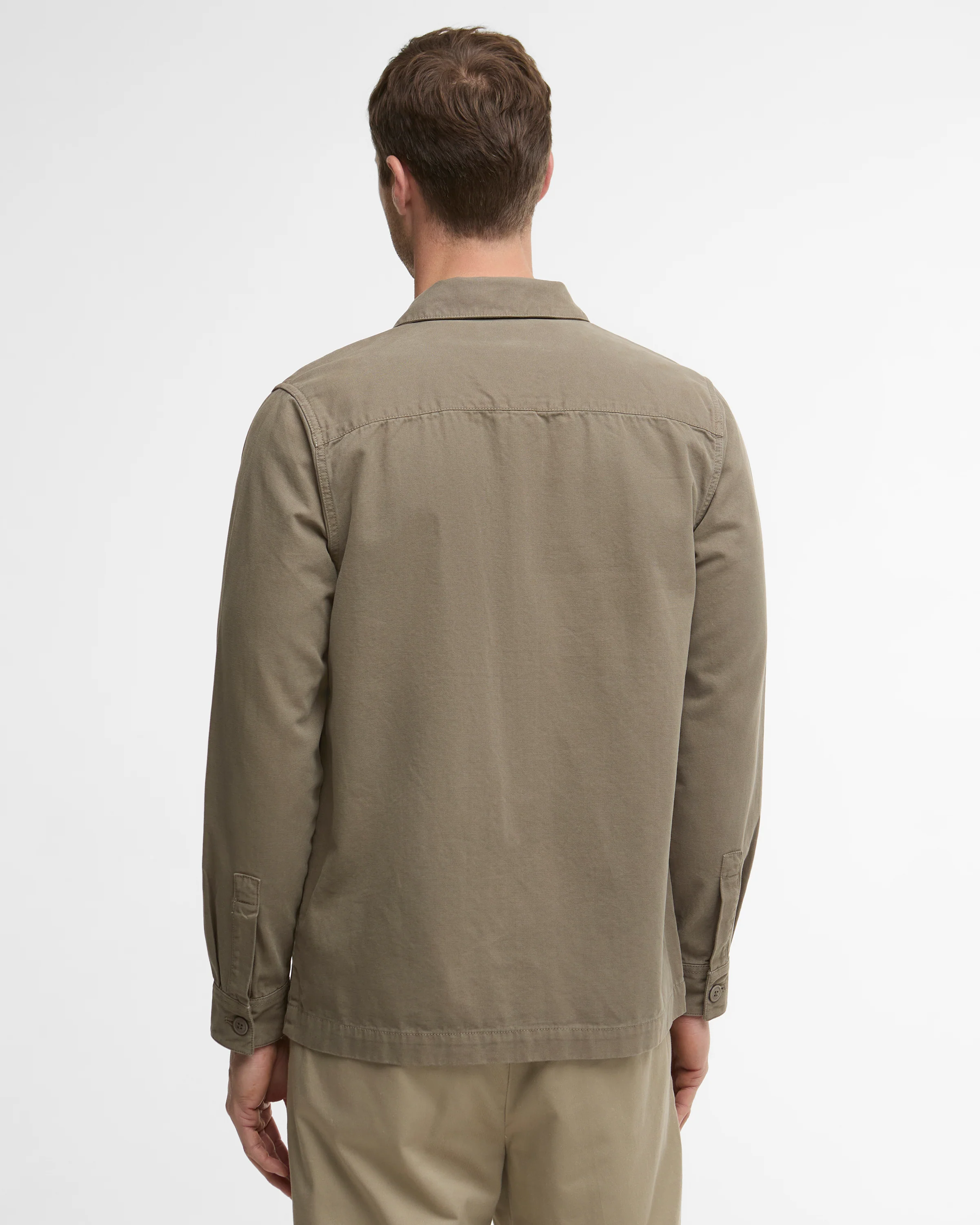 Barbour Washed Mens Overshirt - Smokey Olive - Image 3