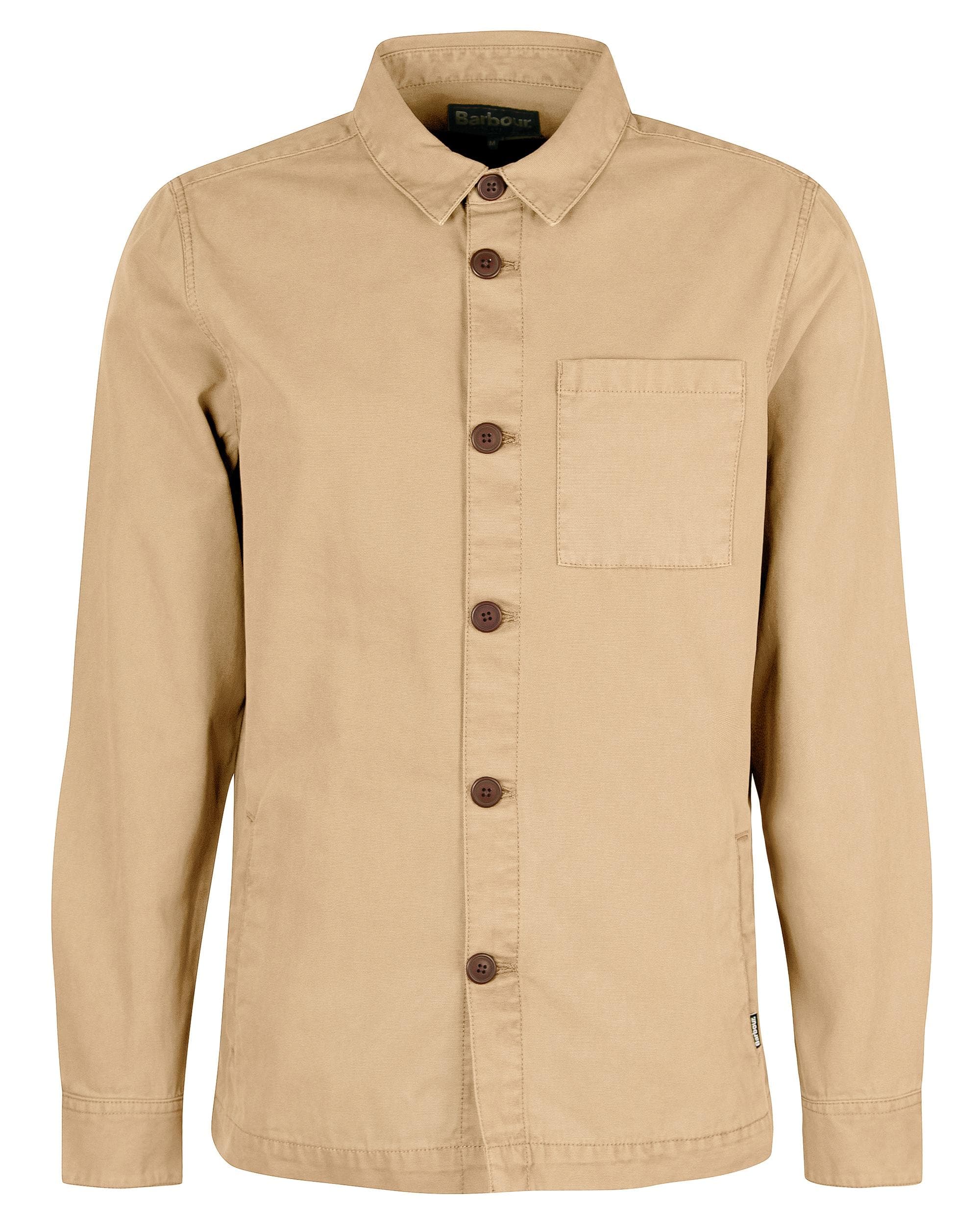 Barbour Washed Mens Overshirt - Washed Stone - Image 8