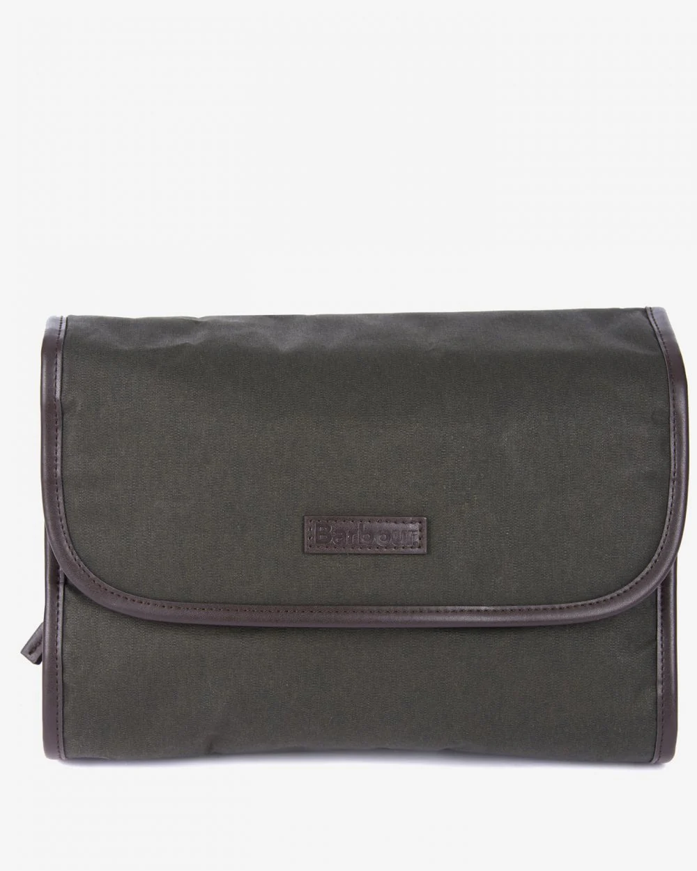 Barbour Wax Hanging Mens Washbag - Olive - Image 2